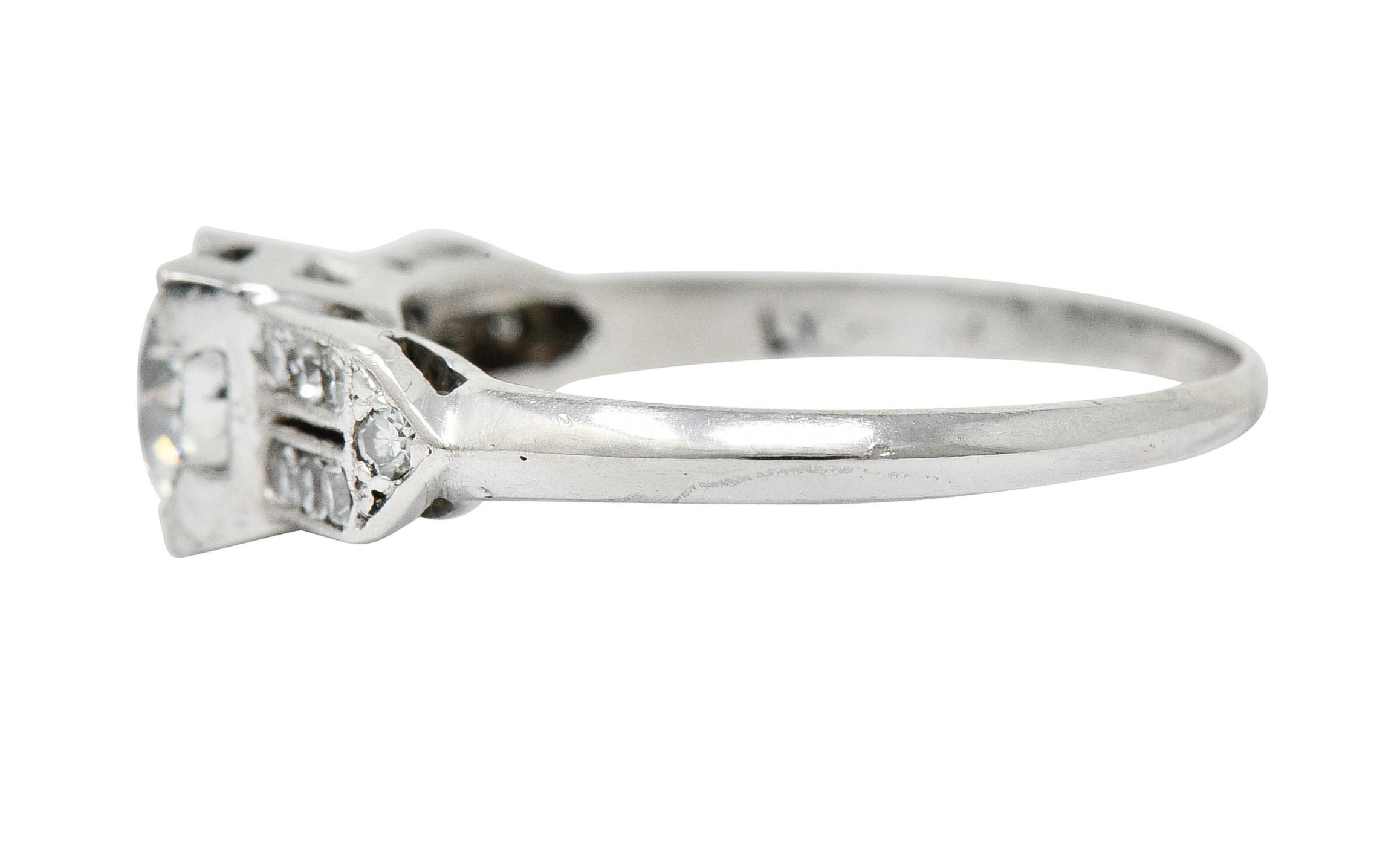 Late Art Deco 0.93 CTW Diamond Platinum Engagement RingRing - Wilson's Estate Jewelry