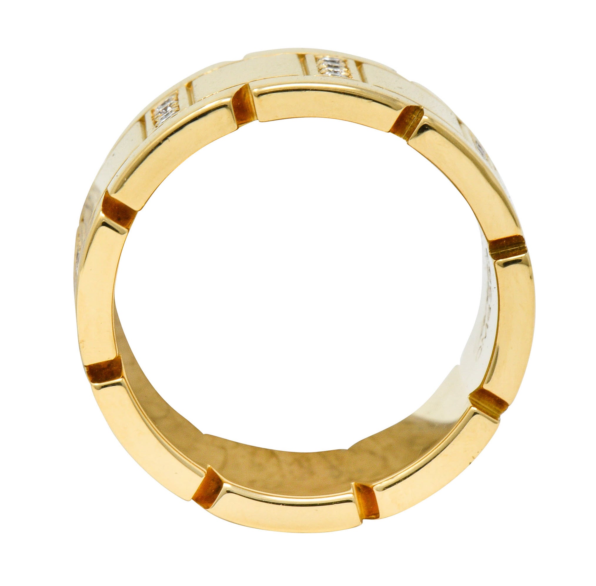 Cartier Vintage Diamond 18 Karat Gold Unisex Tank Francaise Band RingRing - Wilson's Estate Jewelry