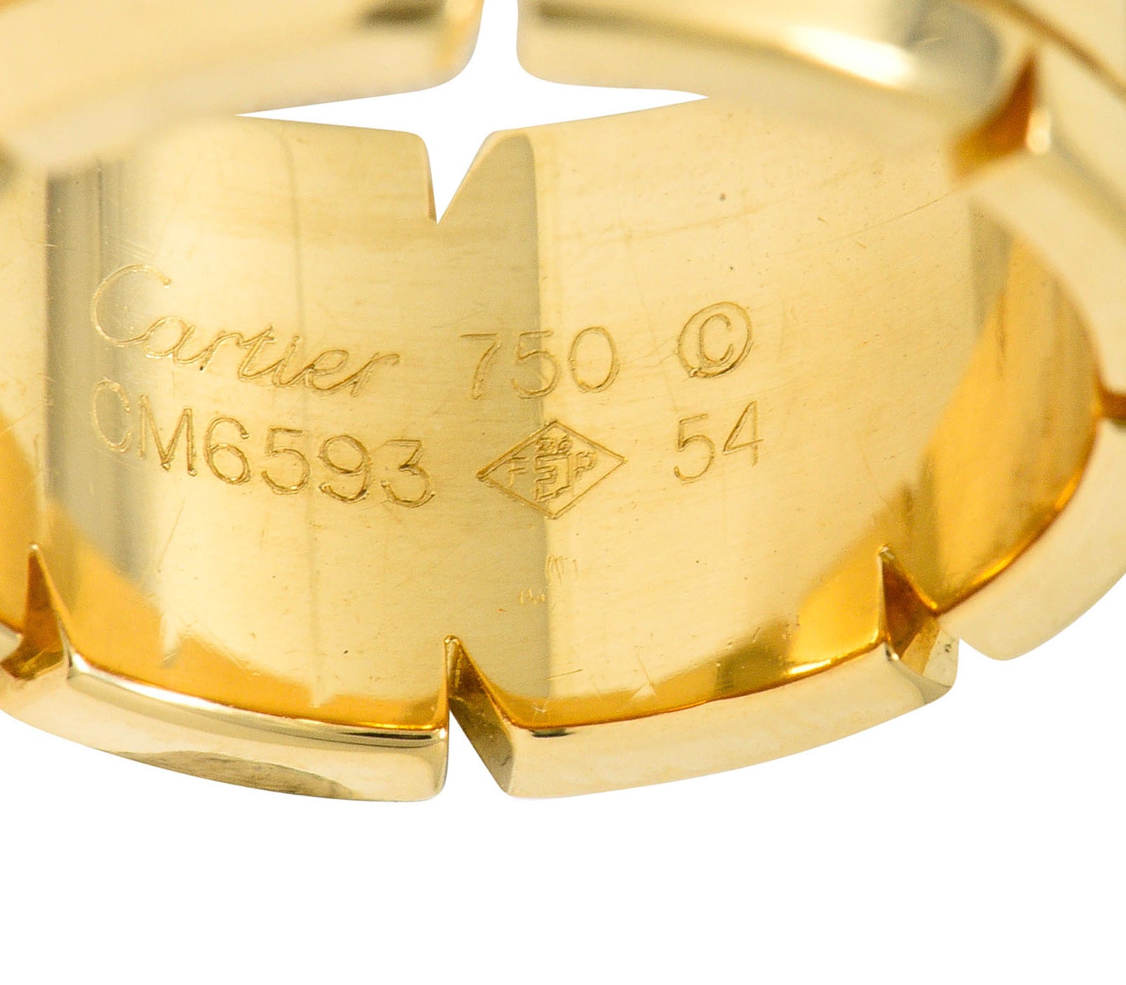 Cartier Vintage Diamond 18 Karat Gold Unisex Tank Francaise Band RingRing - Wilson's Estate Jewelry