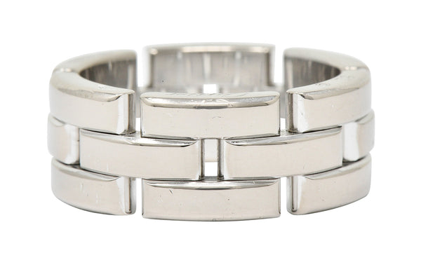 Cartier 18 Karat White Gold French Maillon Panthere Band RingRing - Wilson's Estate Jewelry