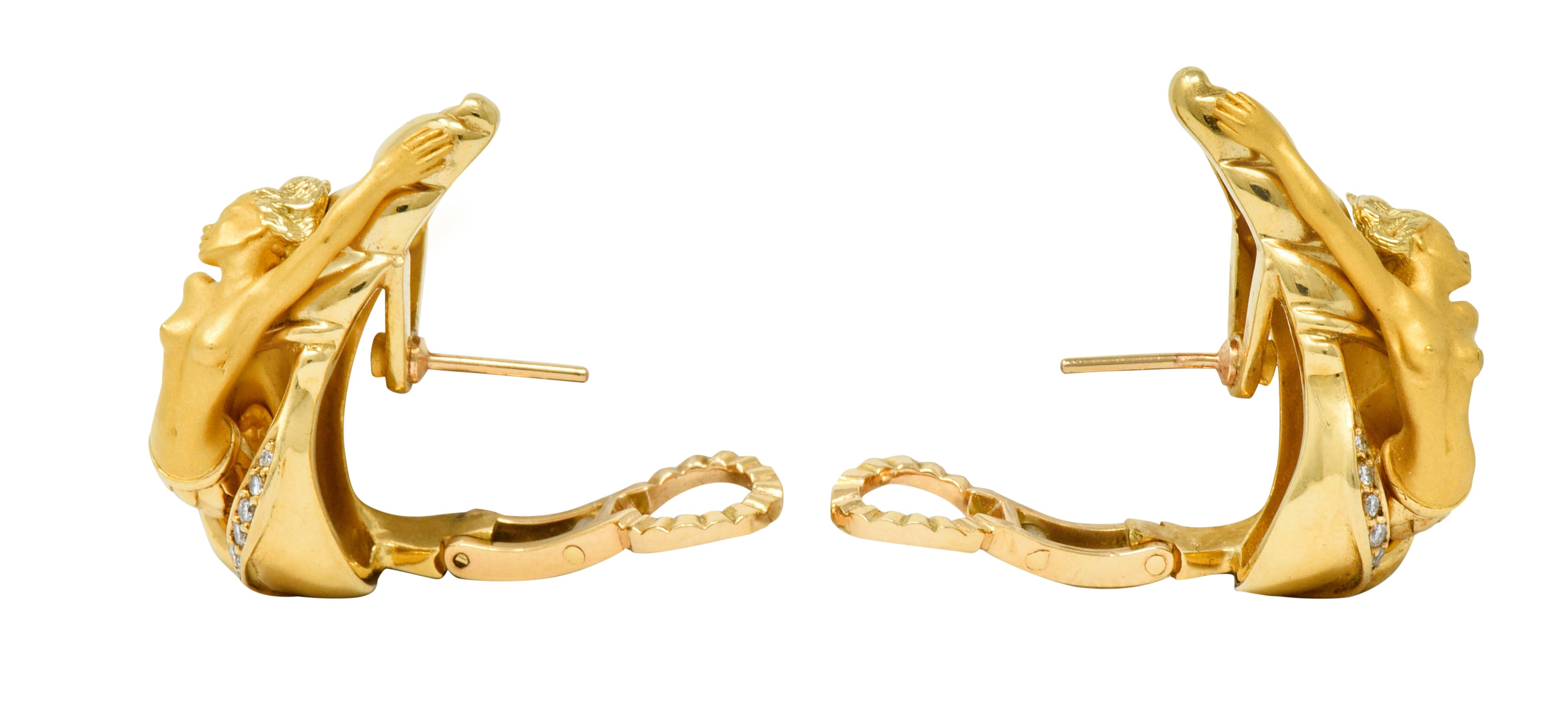 Carrera Y Carrera Diamond 18 Karat Gold Mermaid EarringsEarrings - Wilson's Estate Jewelry