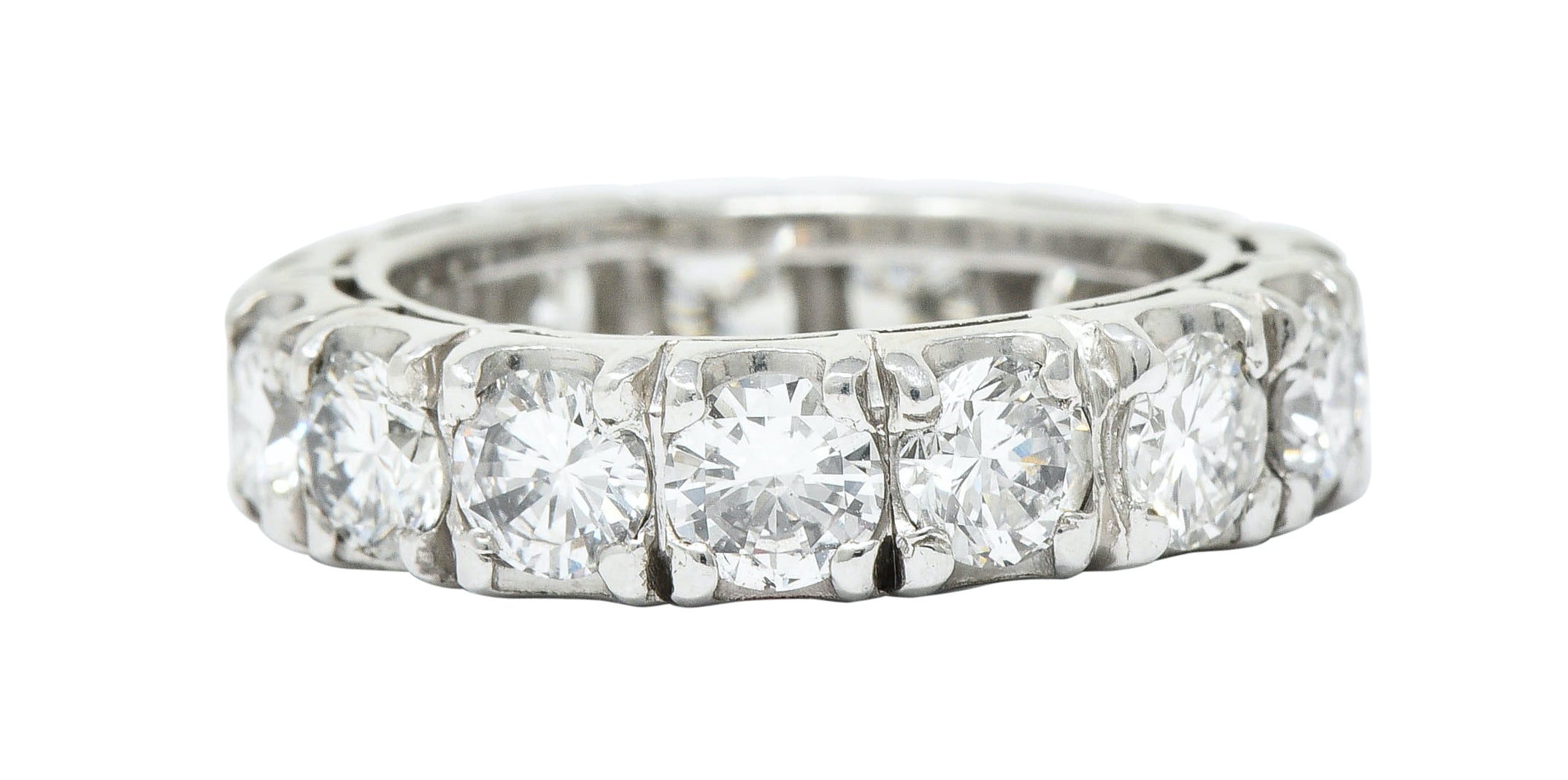 Contemporary 3.45 CTW Diamond Platinum Eternity Band RingRing - Wilson's Estate Jewelry