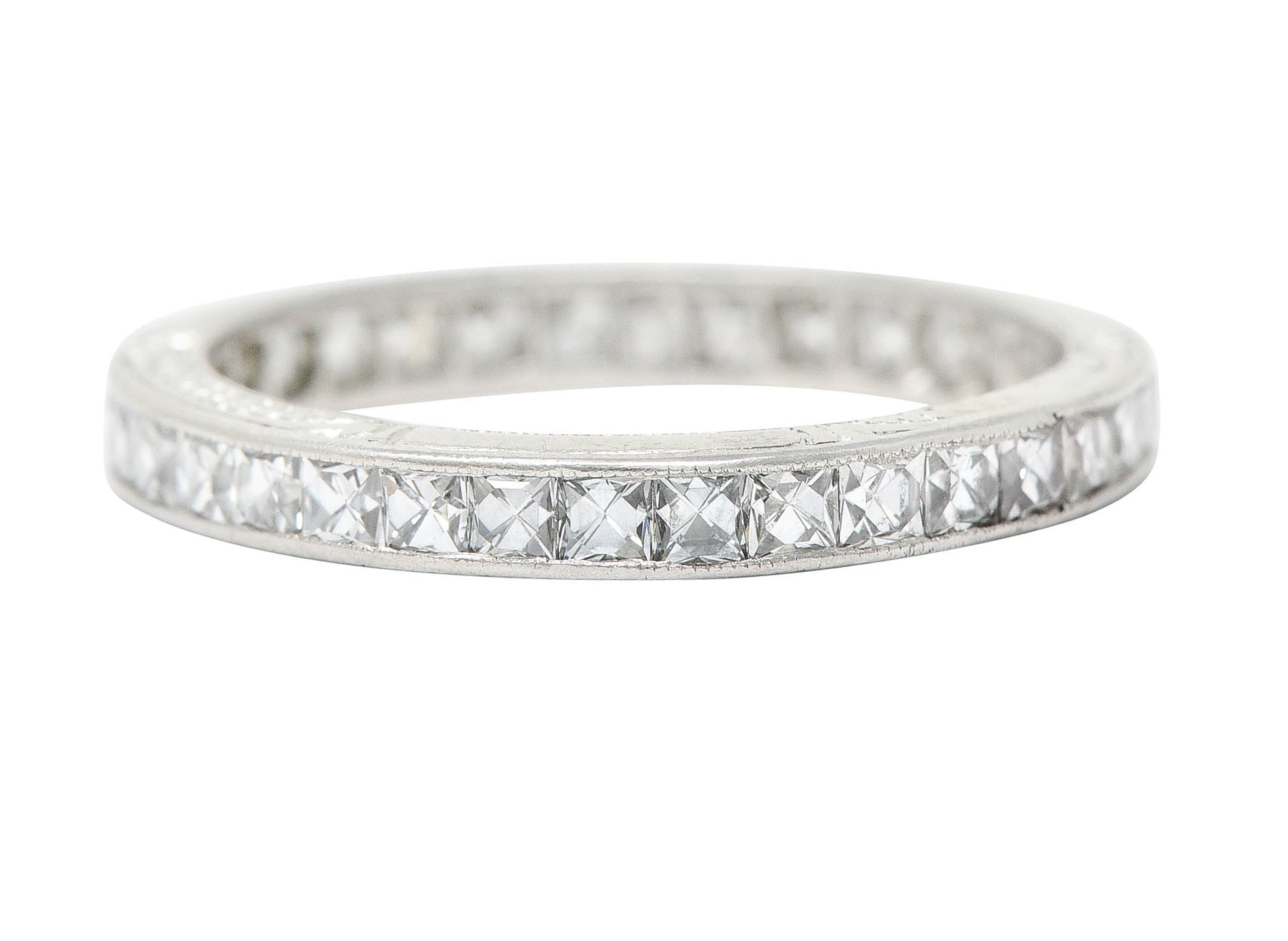 Art Deco 1.45 CTW French Cut Diamond Platinum Eternity Band RingRing - Wilson's Estate Jewelry