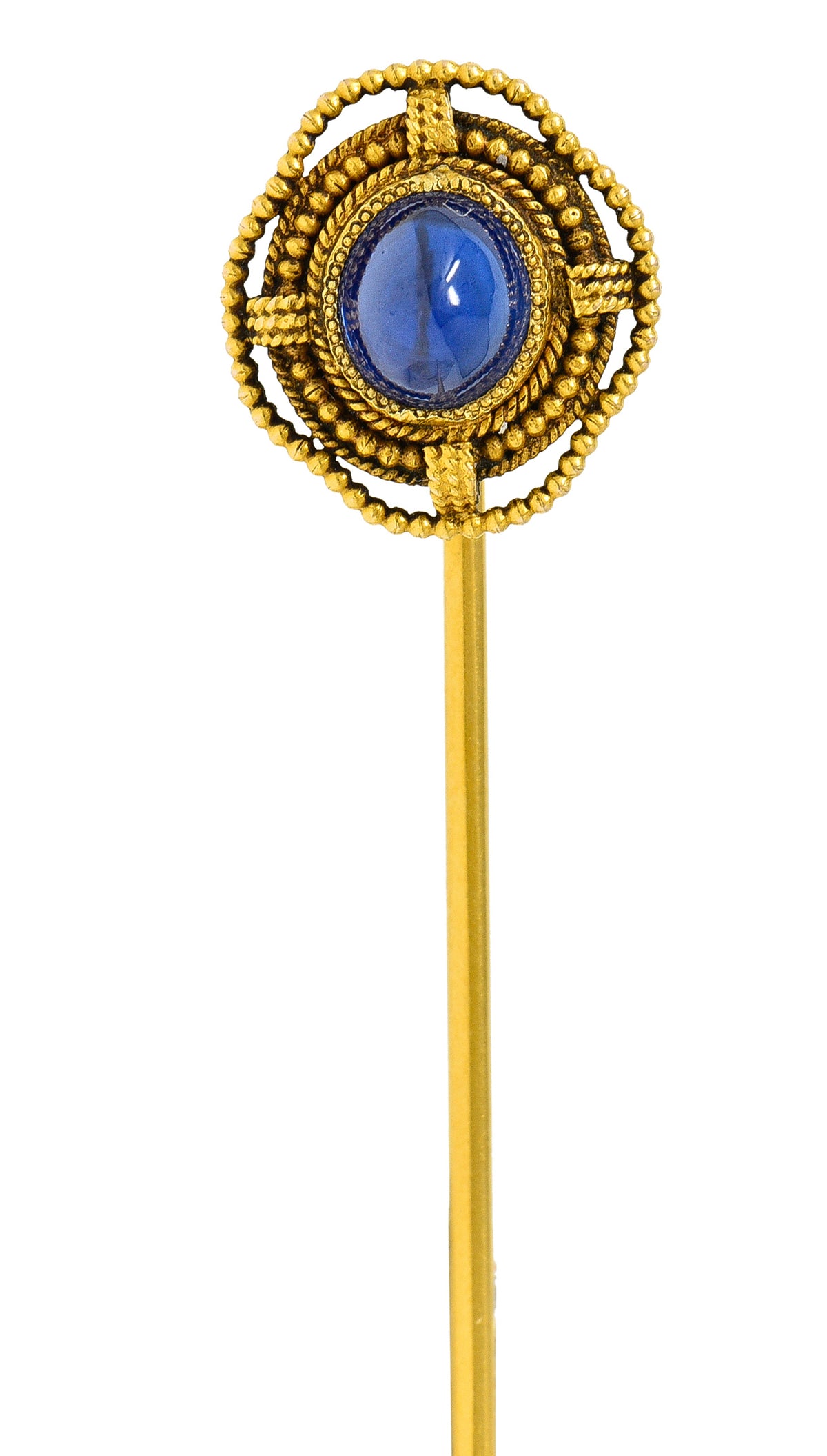 Victorian Marcus & Co. Sapphire Cabochon 14 Karat Yellow Gold Antique ...