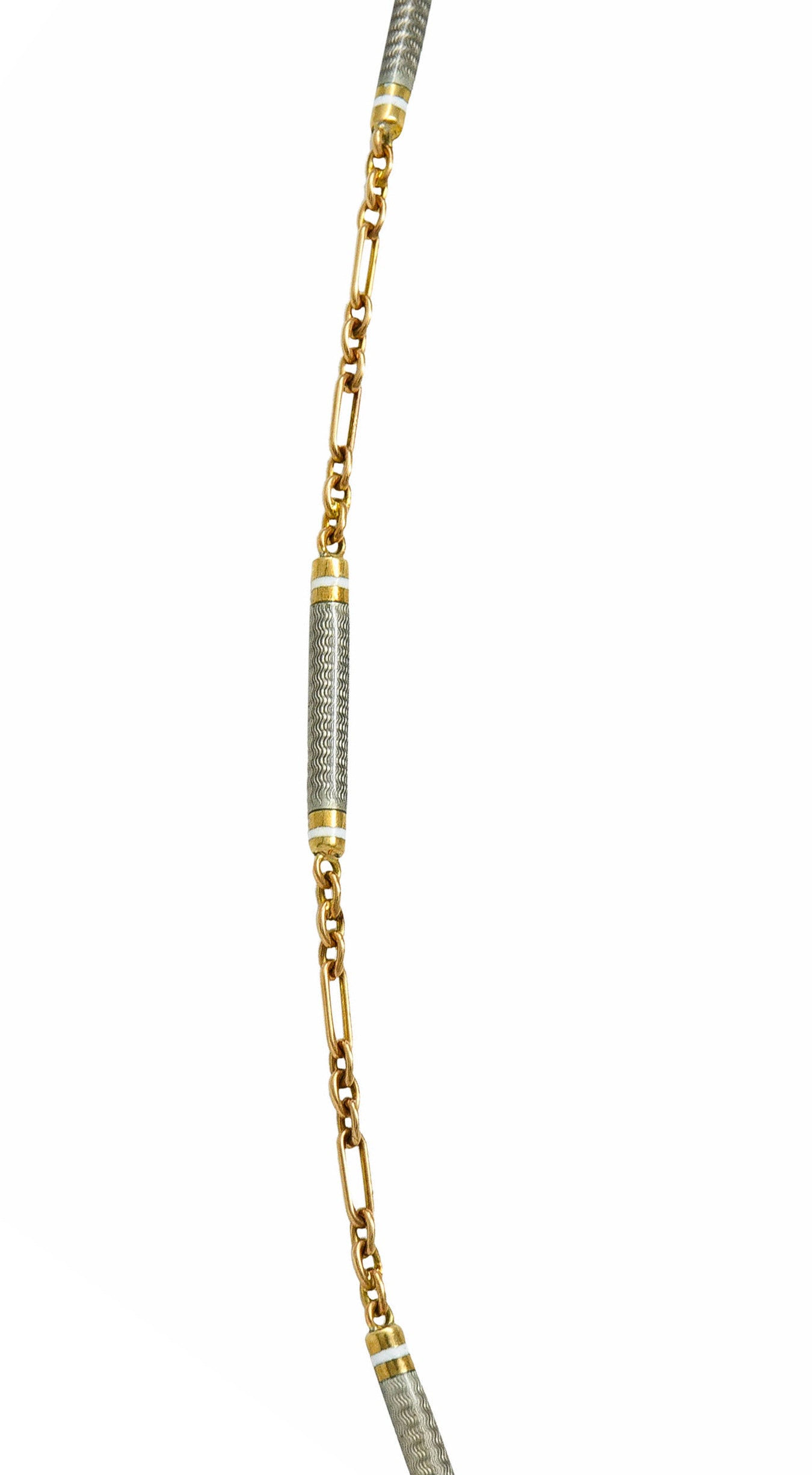 Carter & Gough Enamel 14 Karat Gold Barrel Link Chain NecklaceNecklace - Wilson's Estate Jewelry