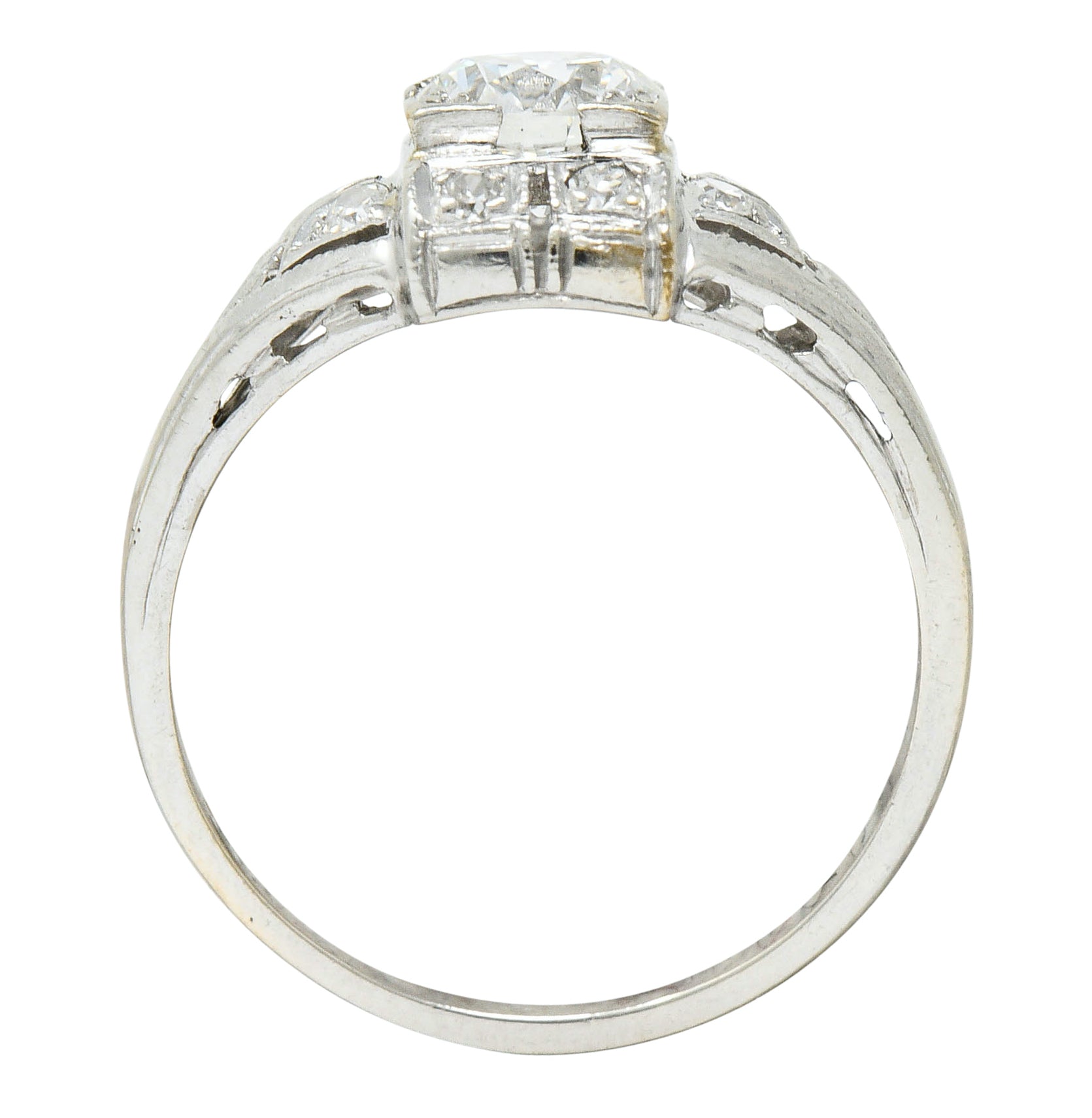 Art Deco 0.85 CTW Diamond Platinum Dinner Engagement RingRing - Wilson's Estate Jewelry