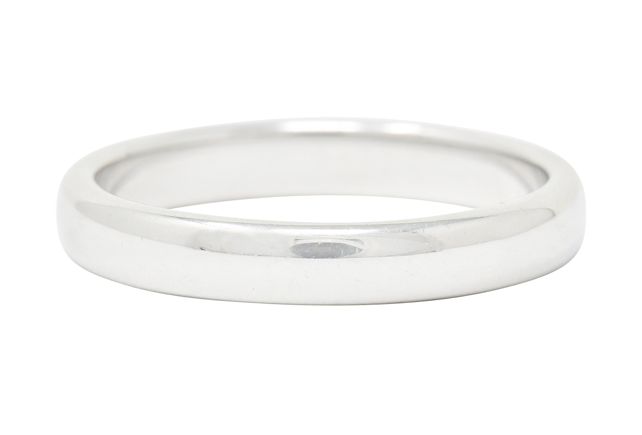 1990's Classic Tiffany & Co. Platinum 3MM Unisex Wedding Band Ring - Wilson's Estate Jewelry