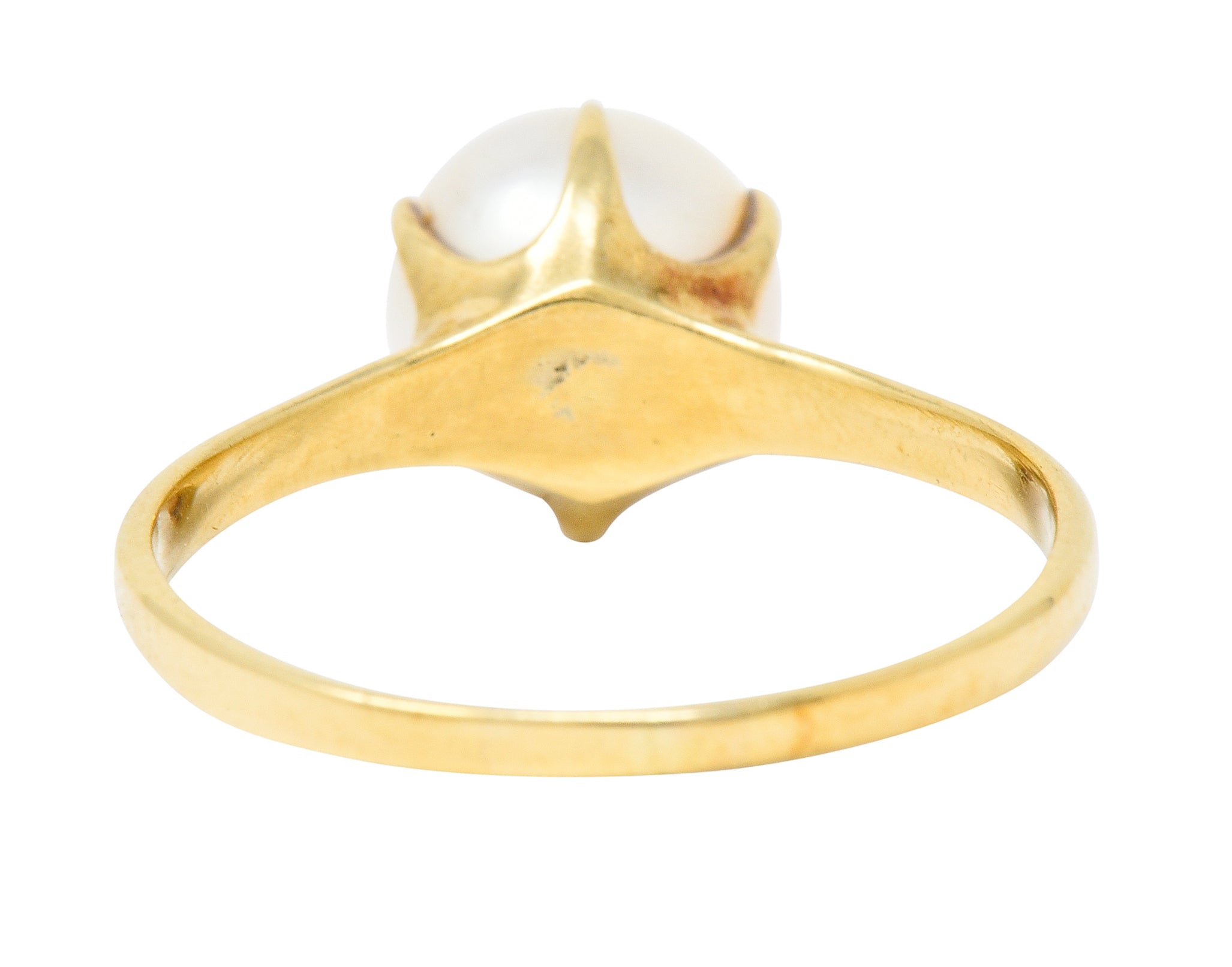 Mikimoto Vintage Cultured Pearl 14 Karat Gold Solitaire Ring - Wilson's Estate Jewelry