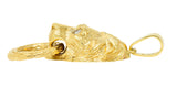 Van Cleef & Arpels 1970's Diamond 18 Karat Yellow Gold Barquerolles Lion Door Knocker Pendant Wilson's Estate Jewelry