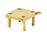 1950's Walter Lampl Enamel 14 Karat Gold Folding Card Table Charmcharm - Wilson's Estate Jewelry