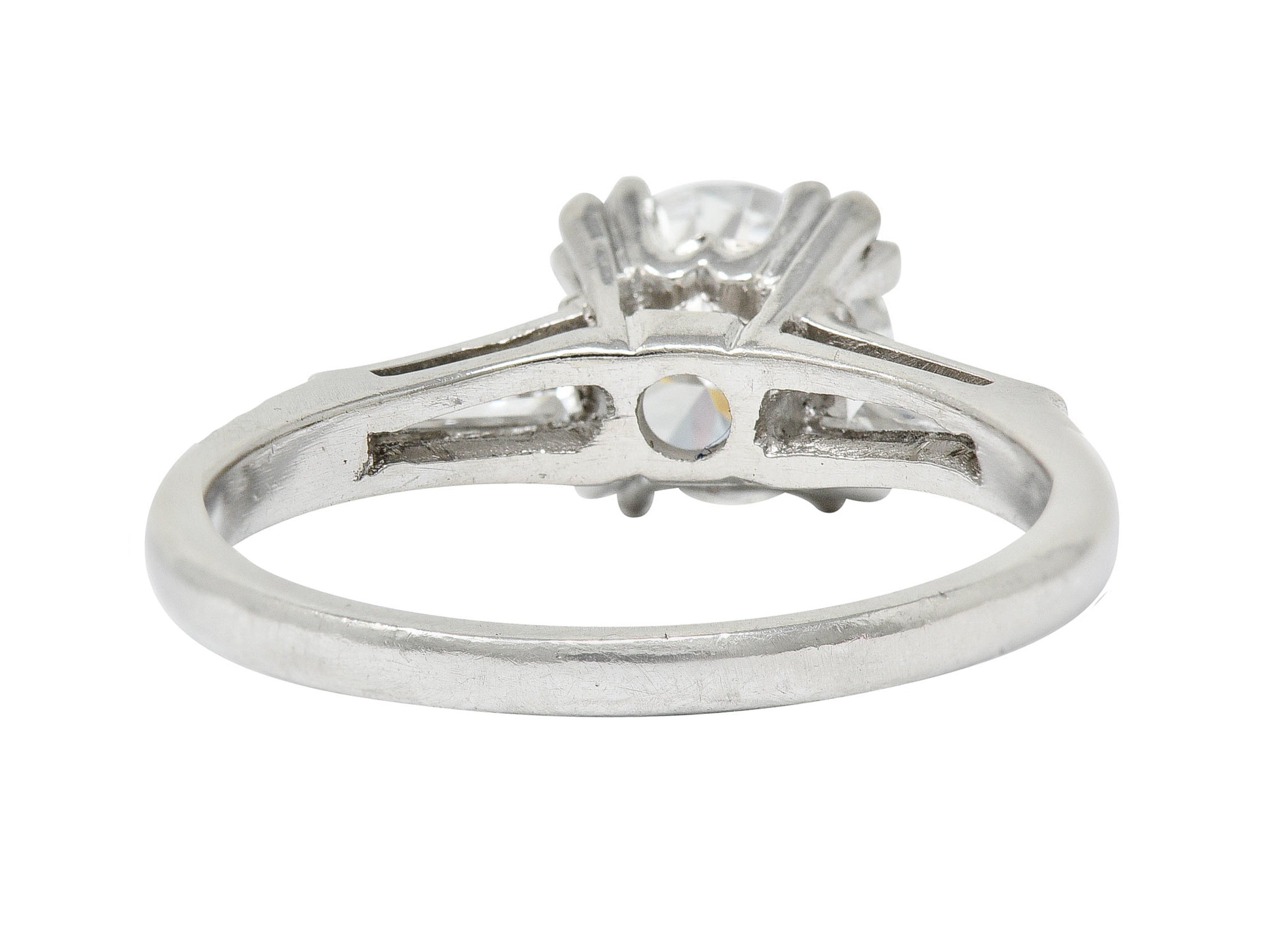 Mid-Century 1.40 CTW Diamond Platinum Engagement Ring GIA Circa 1950Ring - Wilson's Estate Jewelry