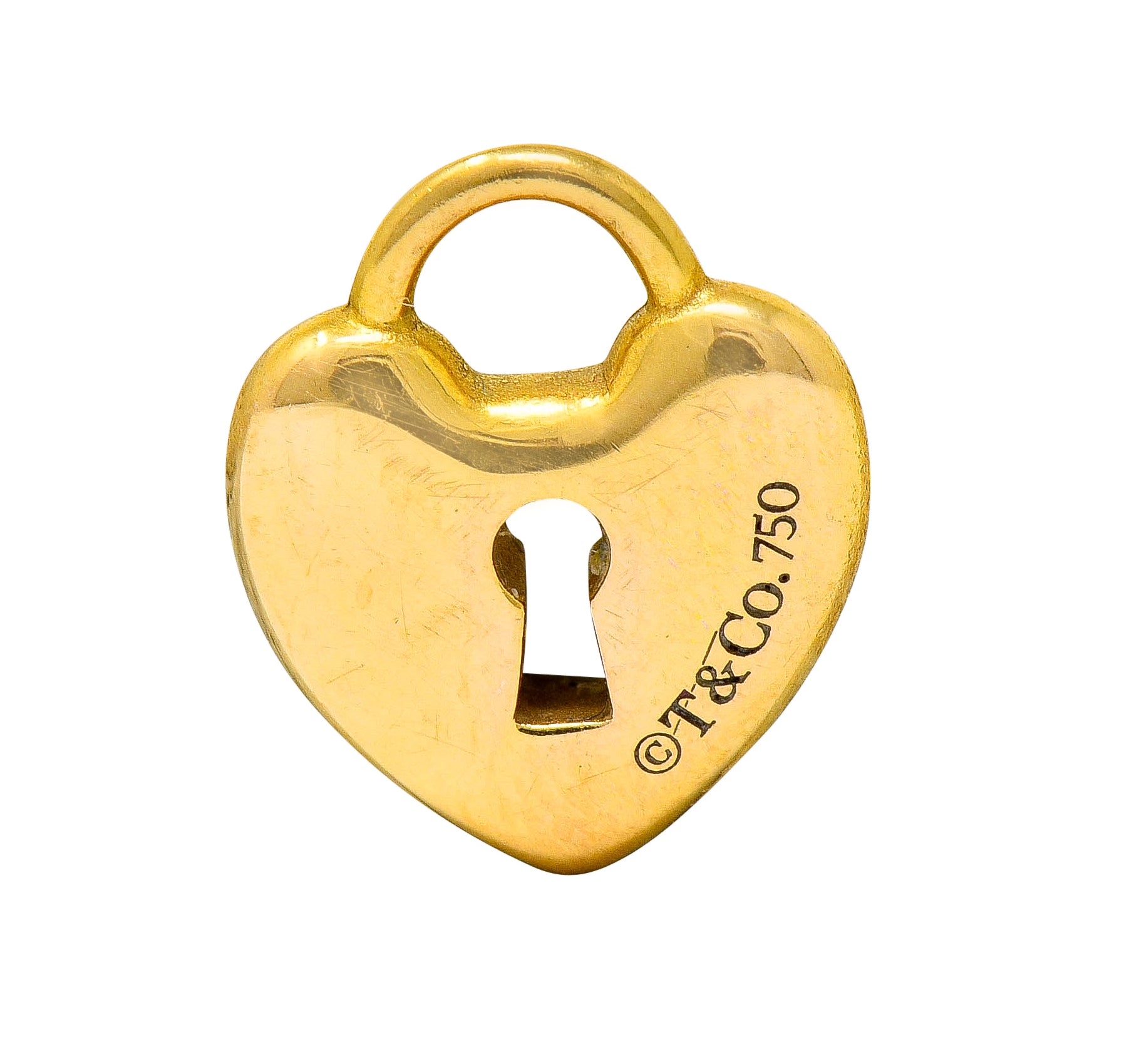 Tiffany & Co. Contemporary 18 Karat Gold Heart Padlock Tiffany Hearts Charm - Wilson's Estate Jewelry