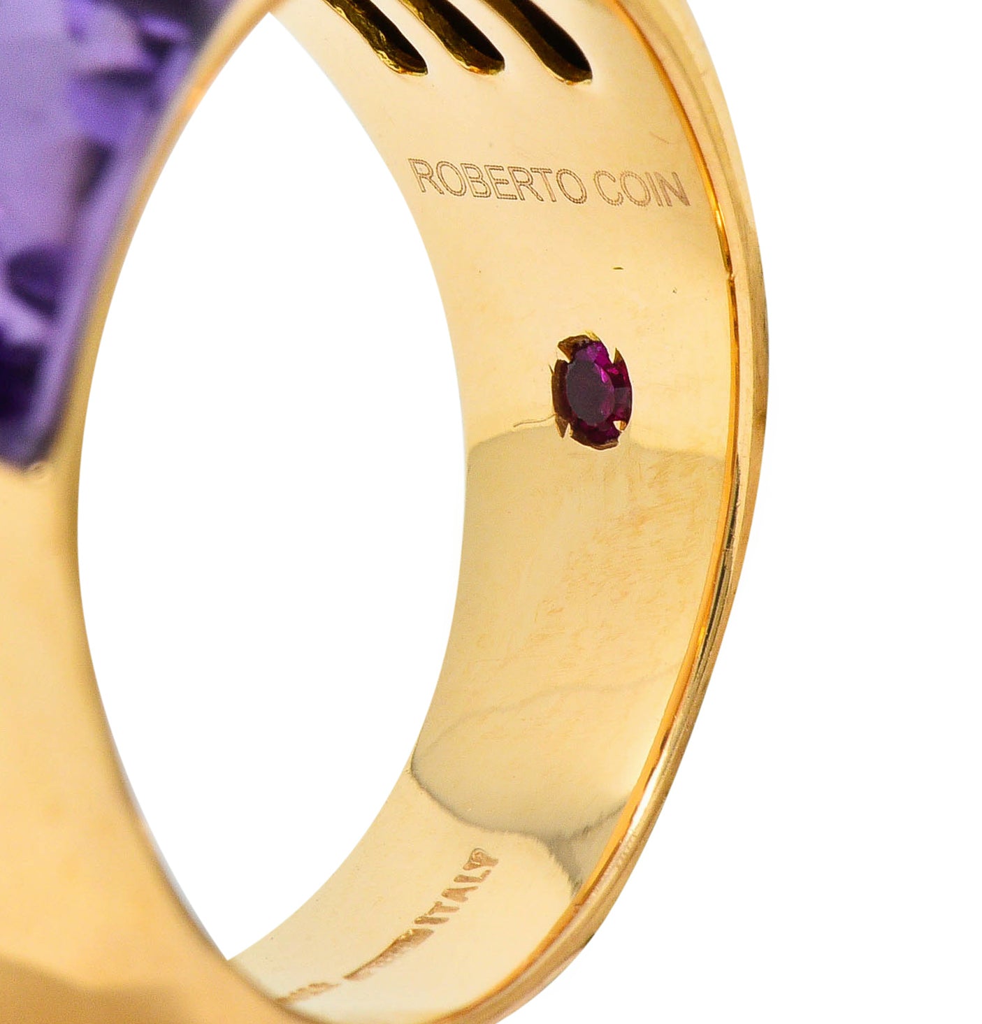 Roberto Coin Amethyst 18 Karat Rose Gold Gemstone Band RingRing - Wilson's Estate Jewelry