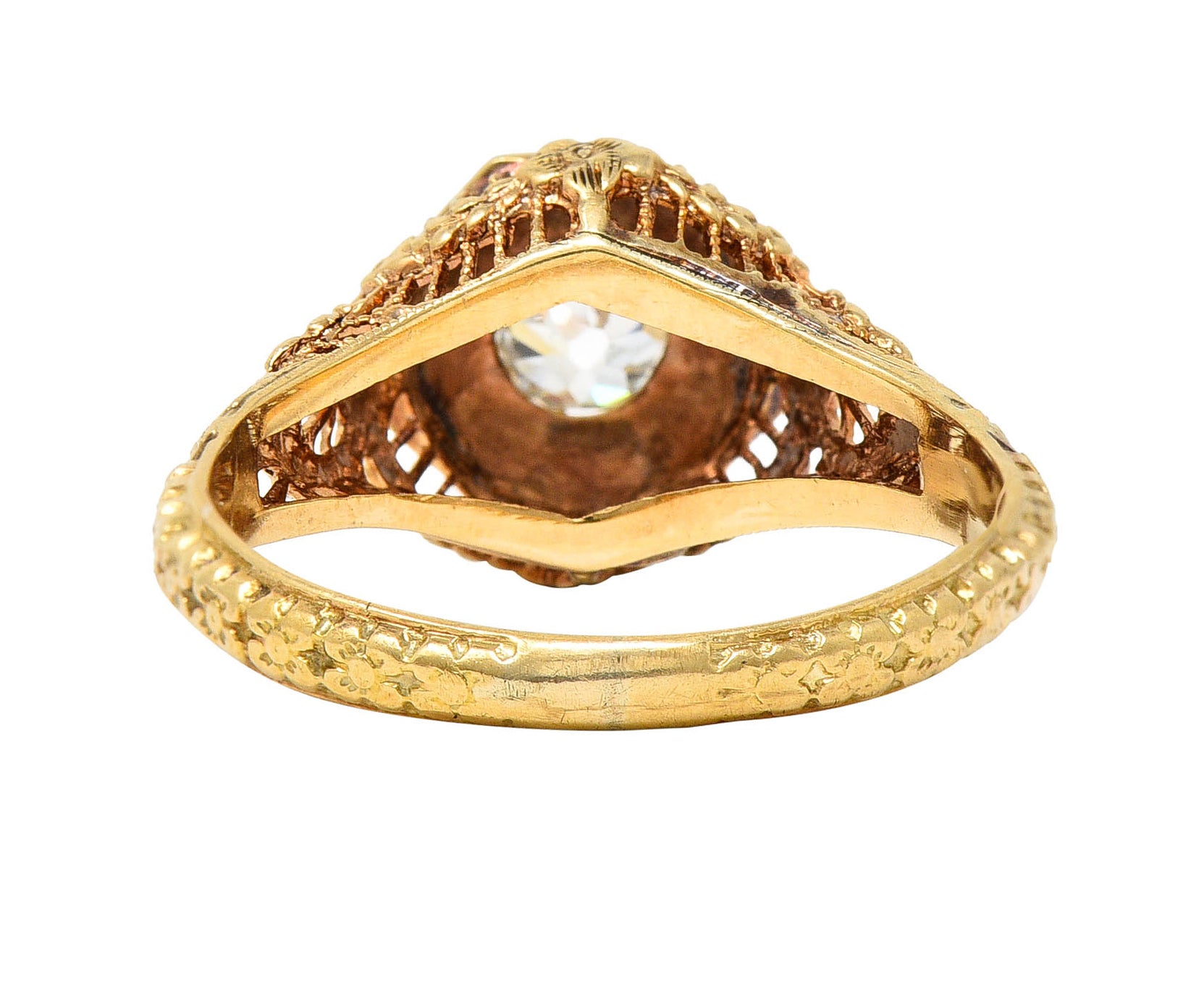 Early Edwardian 0.35 CTW Diamond 14 Karat Yellow Gold Engagement RingRing - Wilson's Estate Jewelry