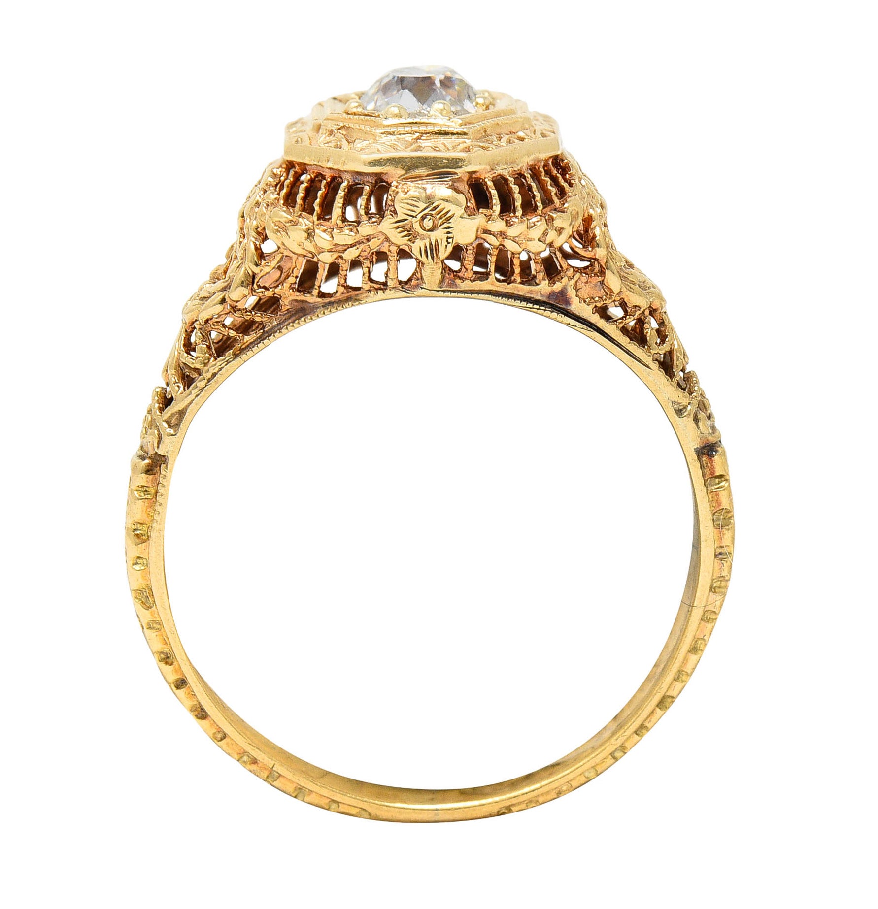 Early Edwardian 0.35 CTW Diamond 14 Karat Yellow Gold Engagement RingRing - Wilson's Estate Jewelry