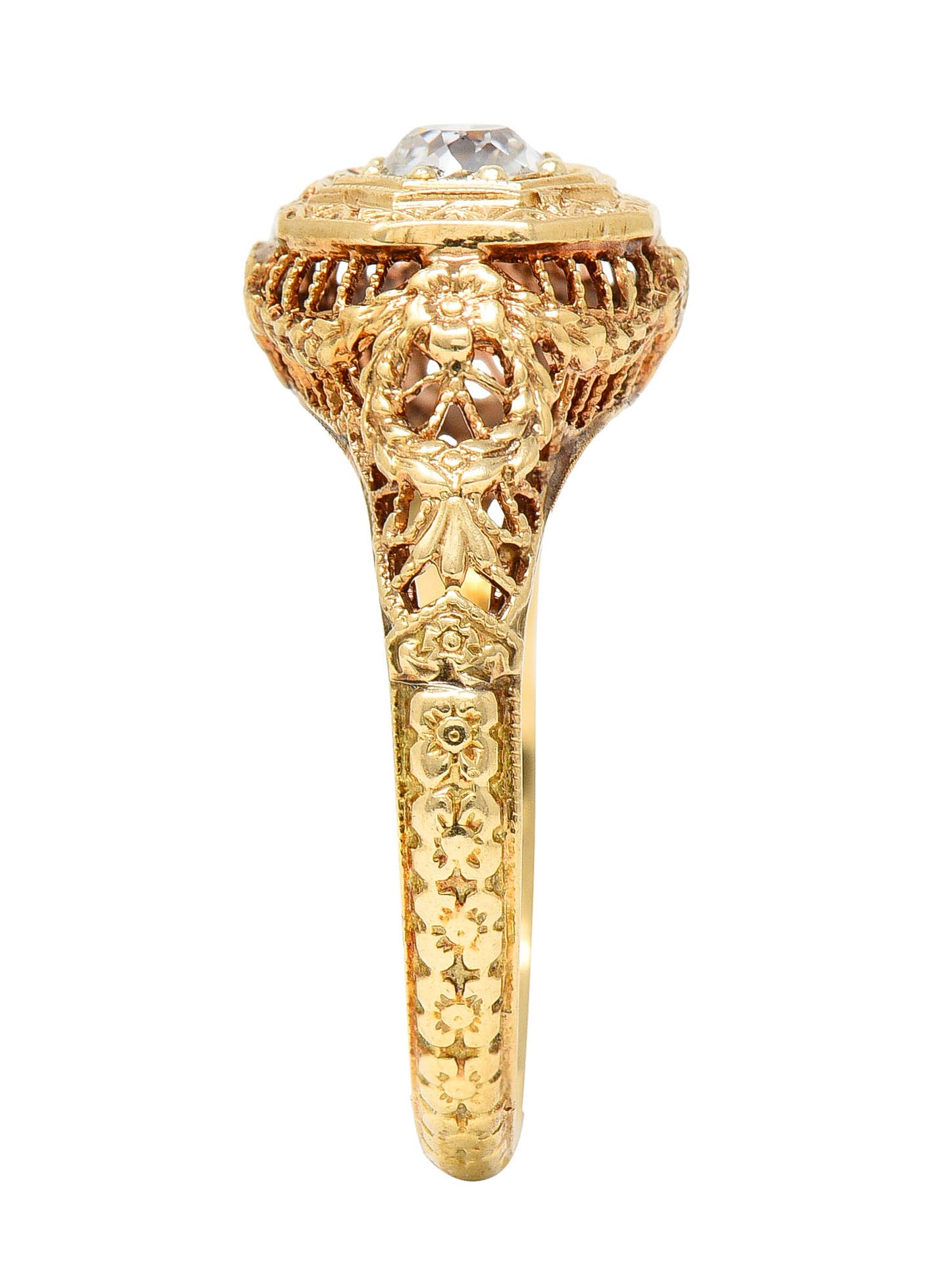 Early Edwardian 0.35 CTW Diamond 14 Karat Yellow Gold Engagement RingRing - Wilson's Estate Jewelry