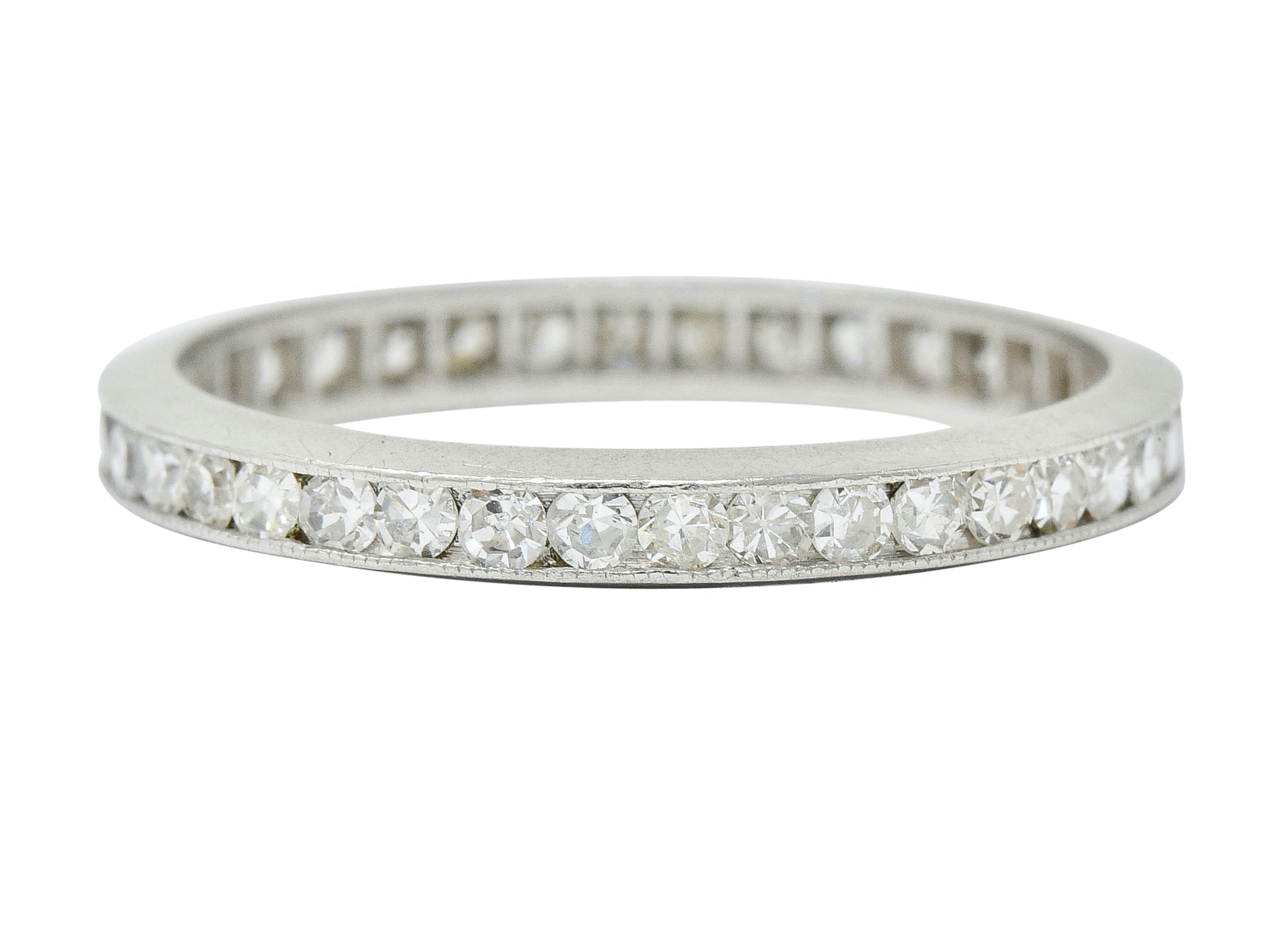 Art Deco 1.00 CTW Diamond Platinum Channel Eternity Band - Wilson's Estate Jewelry