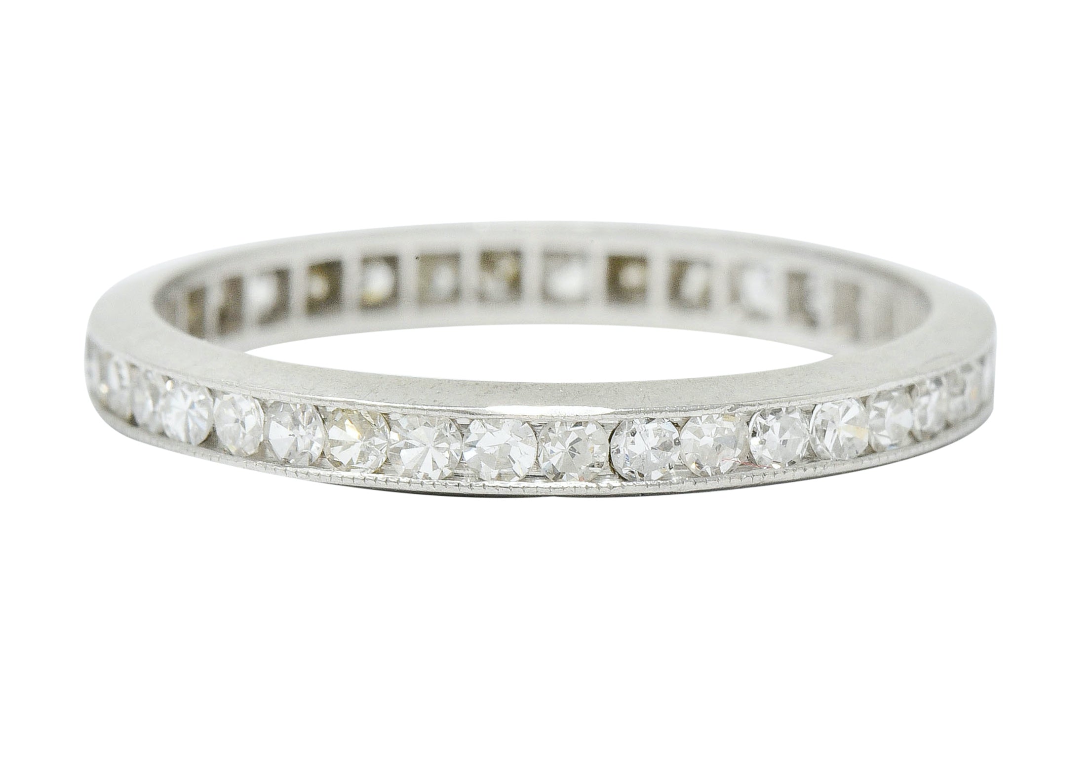 Art Deco 1.00 CTW Diamond Platinum Channel Eternity Band - Wilson's Estate Jewelry