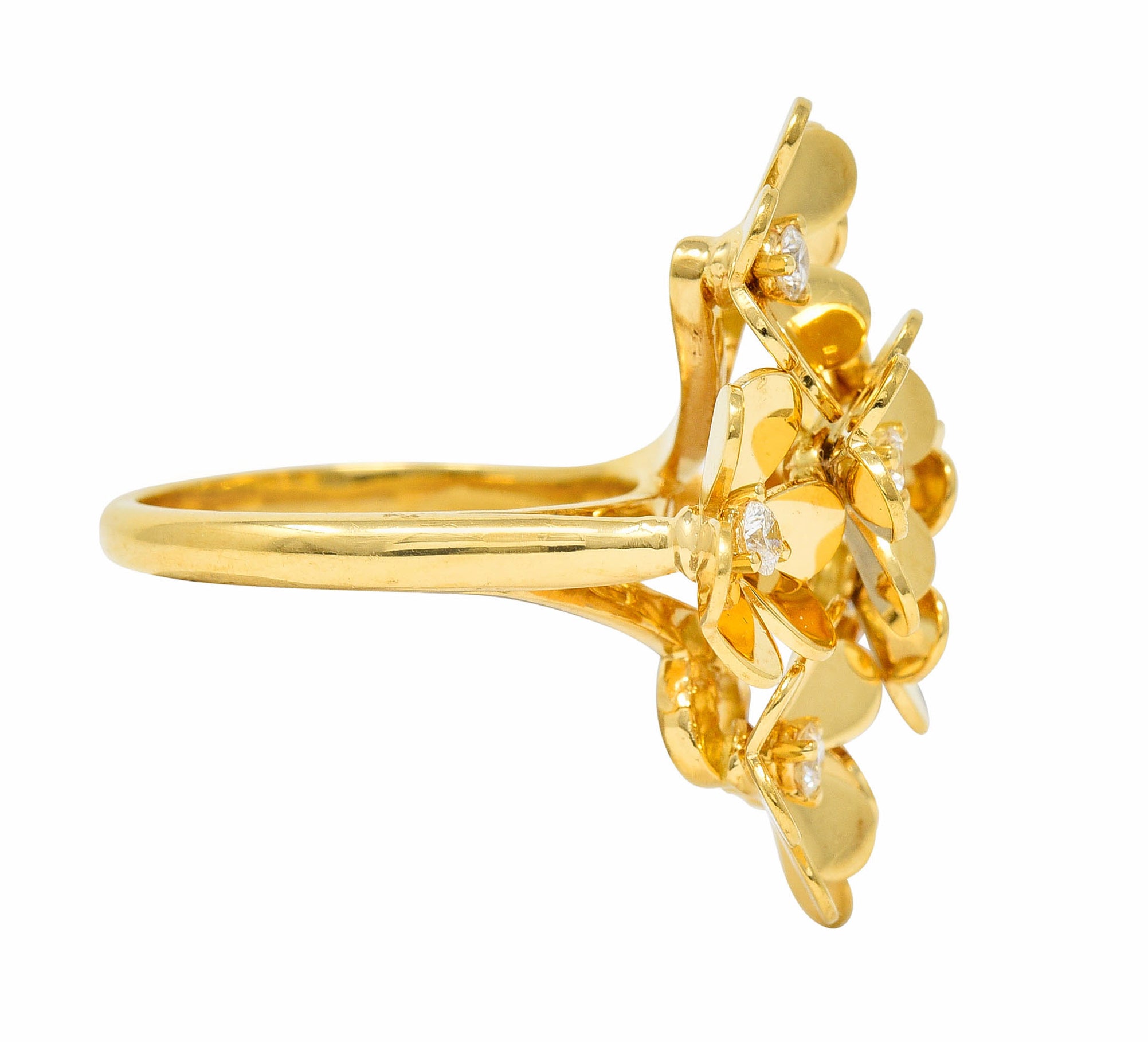 Van Cleef & Arpels Diamond 18 Karat Gold French 8 Flower Frivole Cluster RingRing - Wilson's Estate Jewelry