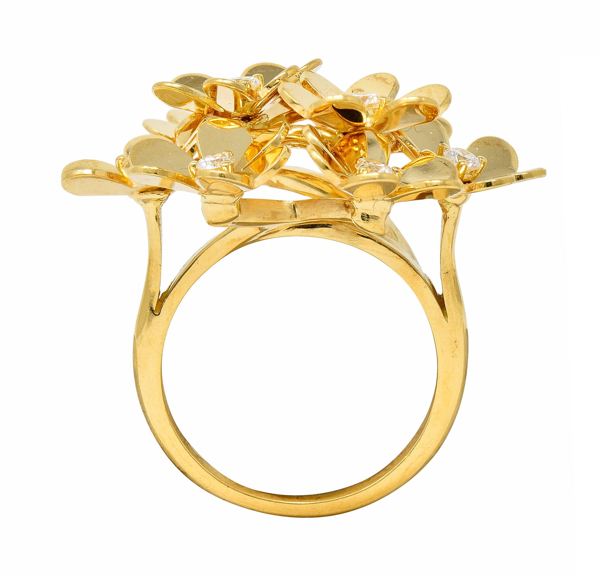 Van Cleef & Arpels Diamond 18 Karat Gold French 8 Flower Frivole Cluster RingRing - Wilson's Estate Jewelry