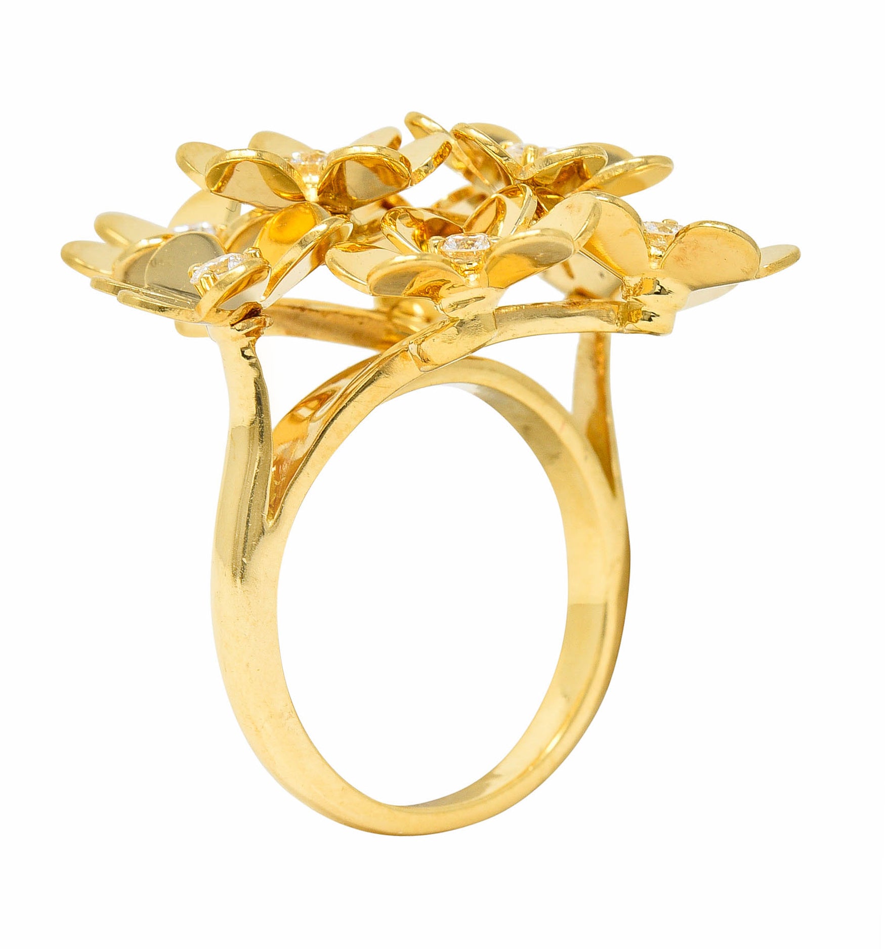 Van Cleef & Arpels Diamond 18 Karat Gold French 8 Flower Frivole Cluster RingRing - Wilson's Estate Jewelry