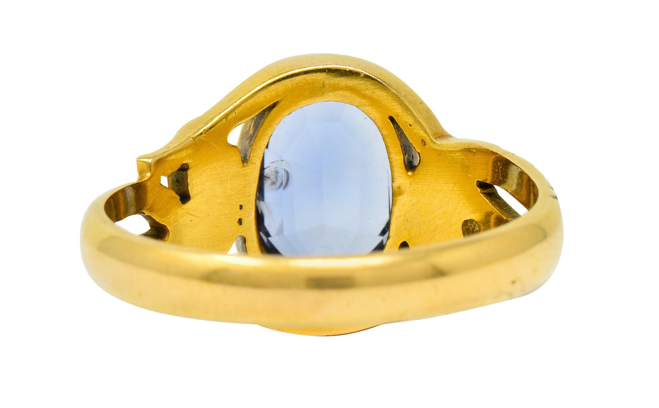 Art Nouveau No Heat Ceylon Sapphire 14 Karat Gold Snake Ring AGLRing - Wilson's Estate Jewelry