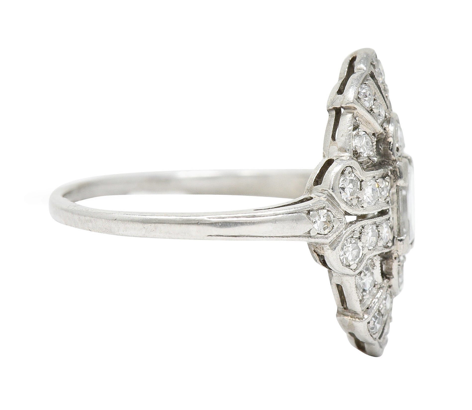 1930's Maurice Tishman Art Deco 0.75 CTW Diamond Platinum Dinner RingRing - Wilson's Estate Jewelry