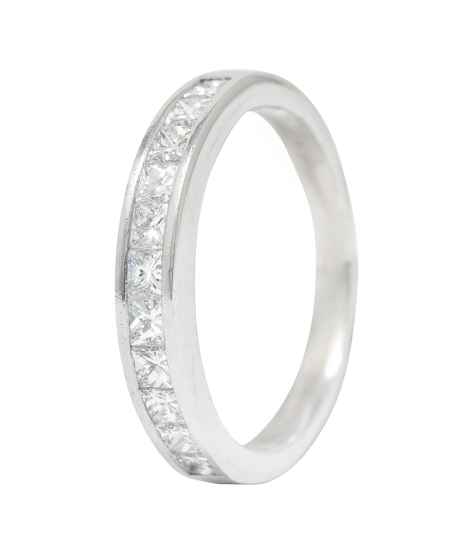 Contemporary 0.55 CTW Princess Diamond Platinum Channel Band RingRing - Wilson's Estate Jewelry