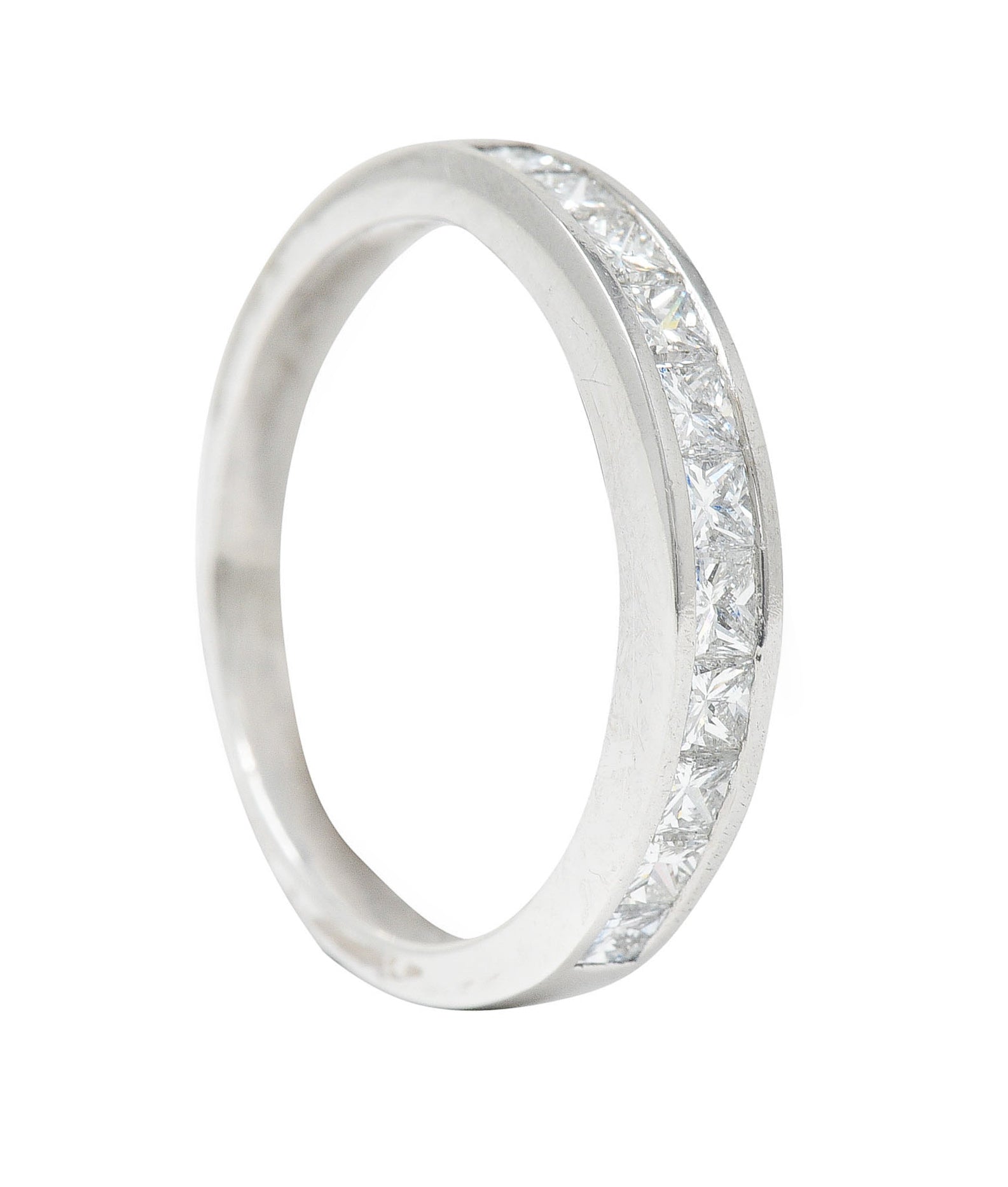 Contemporary 0.55 CTW Princess Diamond Platinum Channel Band RingRing - Wilson's Estate Jewelry