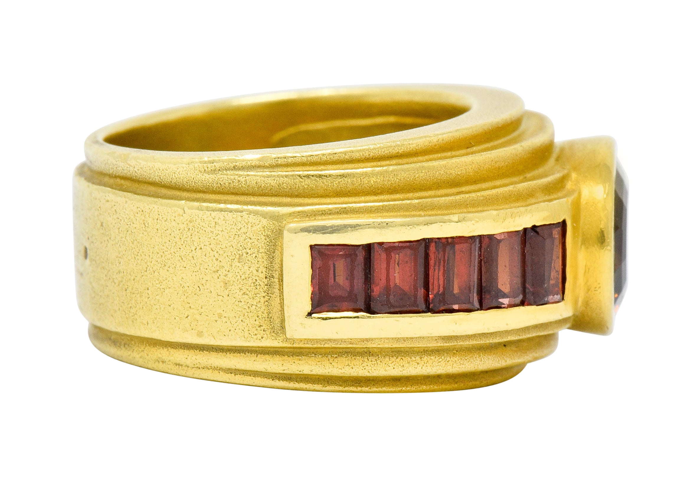 Kieselstein-Cord 3.05 CTW Andalusite Tourmaline 18 Karat Gold Band Ring Wilson's Estate Jewelry