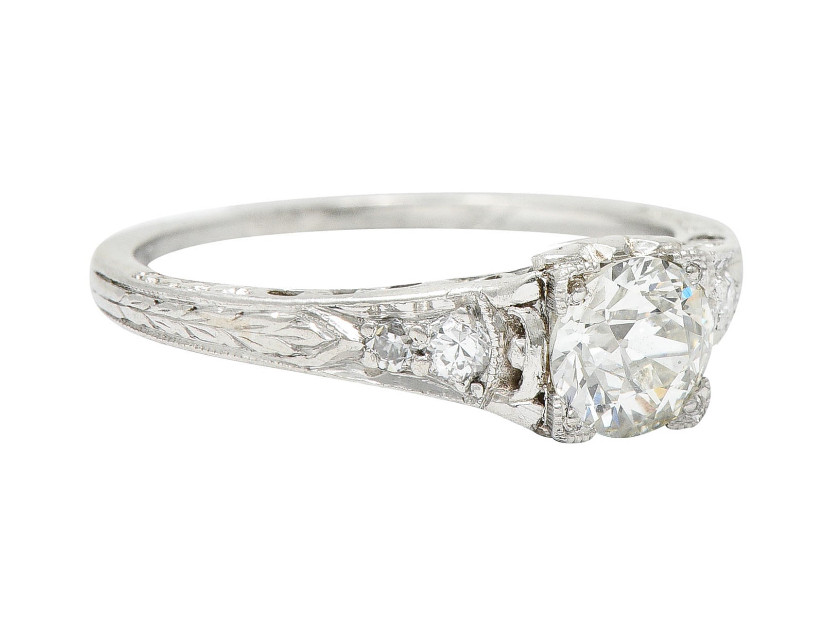 Art Deco 0.67 CTW Diamond Platinum Filigree Engagement RingRing - Wilson's Estate Jewelry