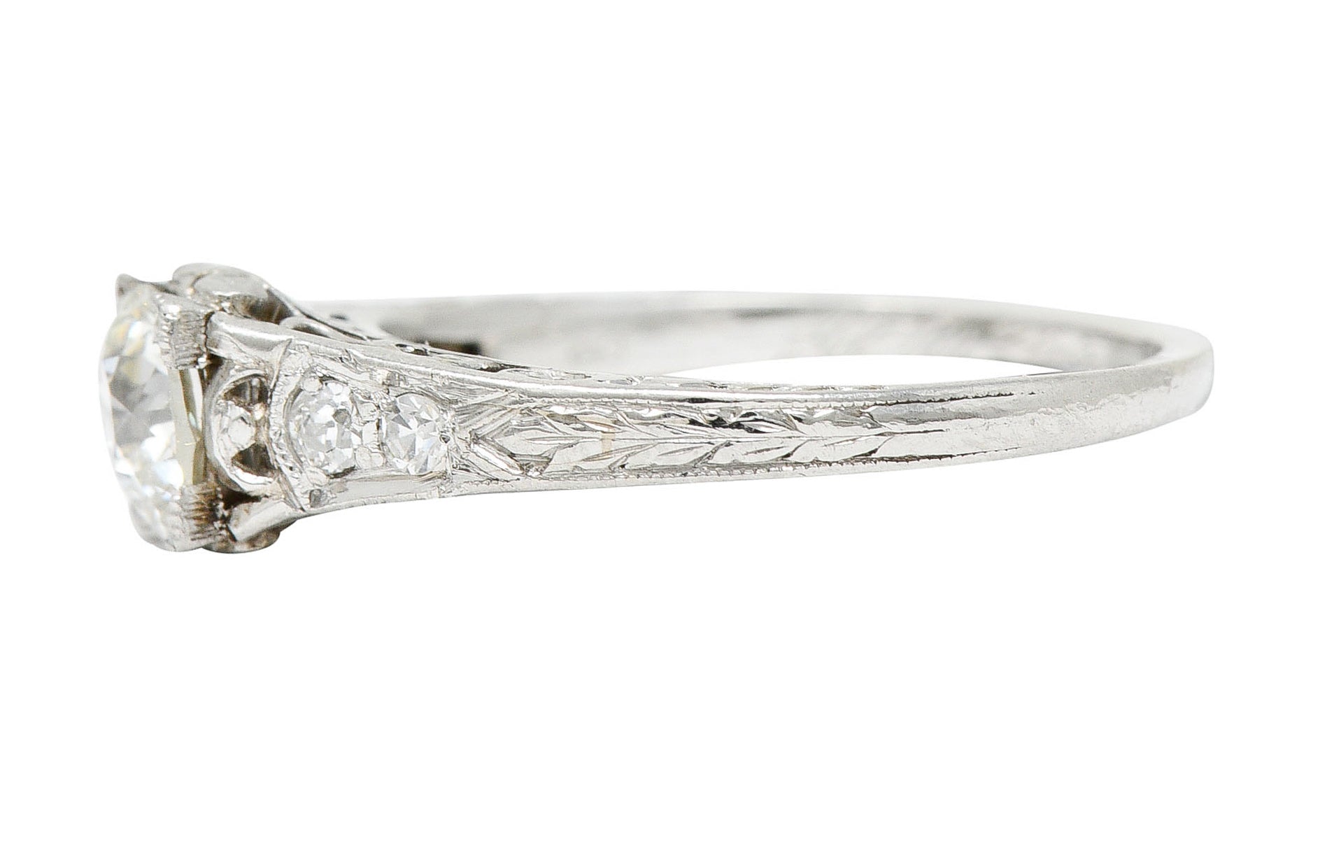 Art Deco 0.67 CTW Diamond Platinum Filigree Engagement RingRing - Wilson's Estate Jewelry