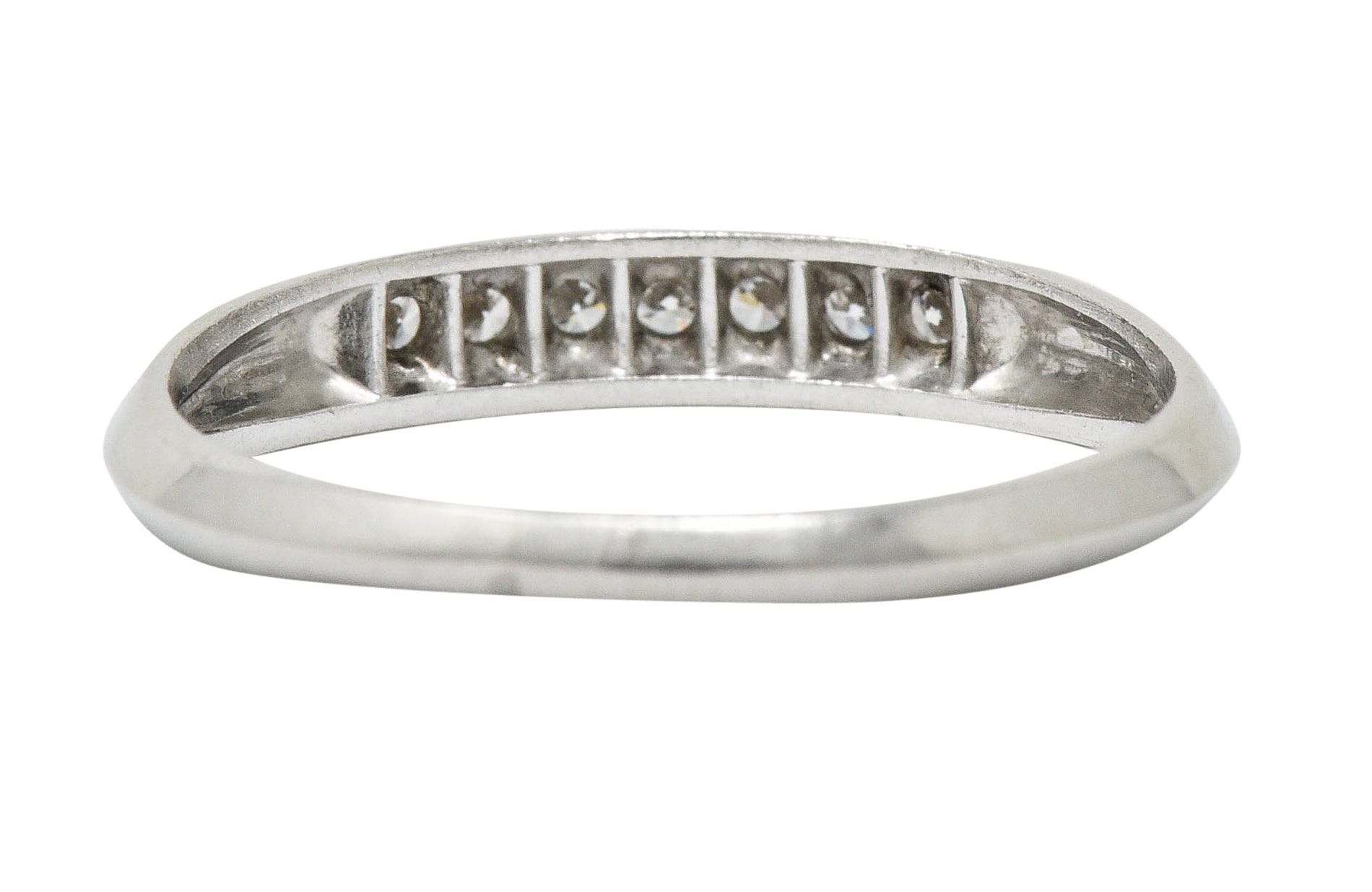 Art Deco 0.18 CTW Diamond Platinum Knife Edge Band RingRing - Wilson's Estate Jewelry