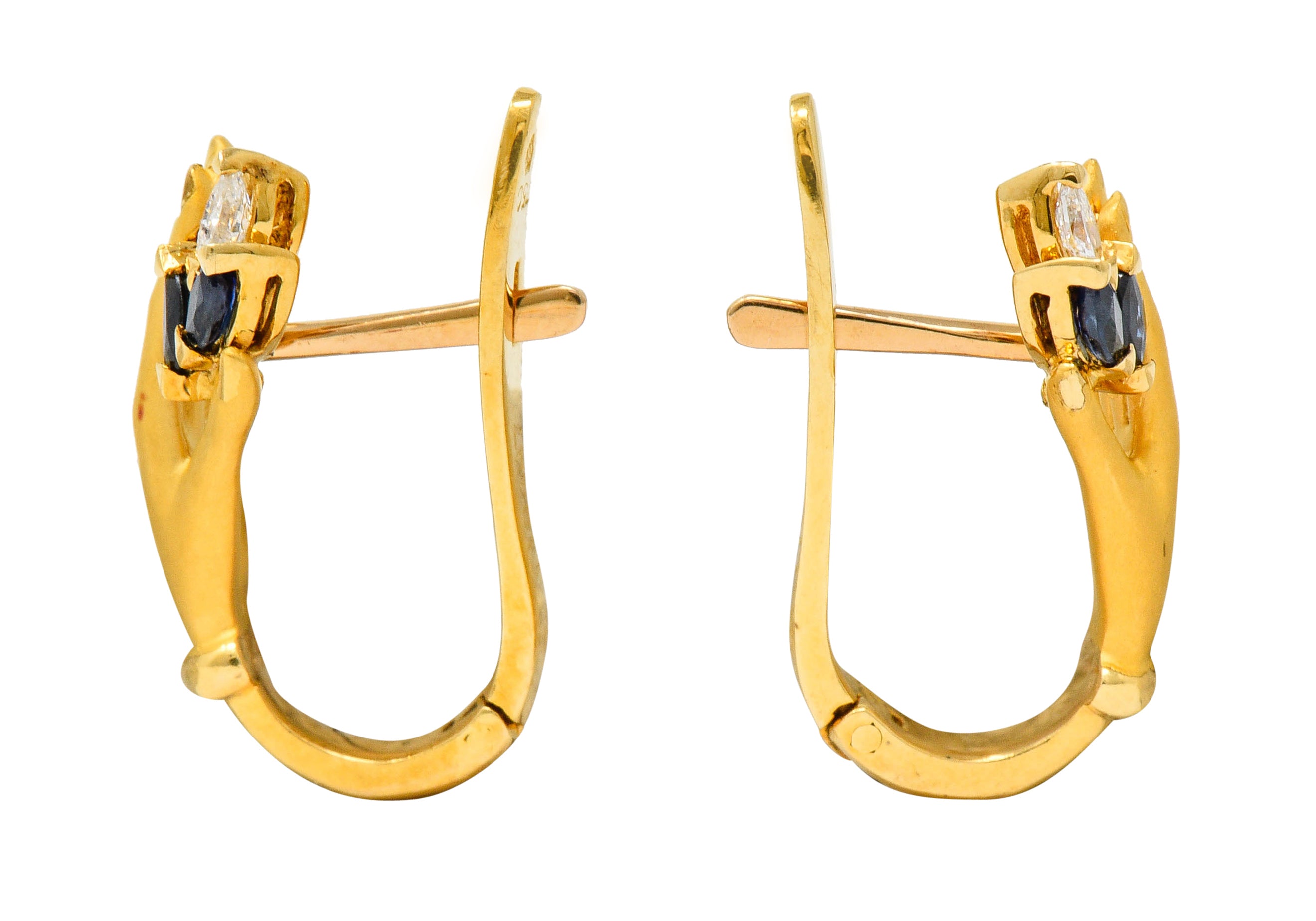 Carrera y Carrera Sapphire Diamond 18 Karat Gold Las Manos EarringsEarrings - Wilson's Estate Jewelry