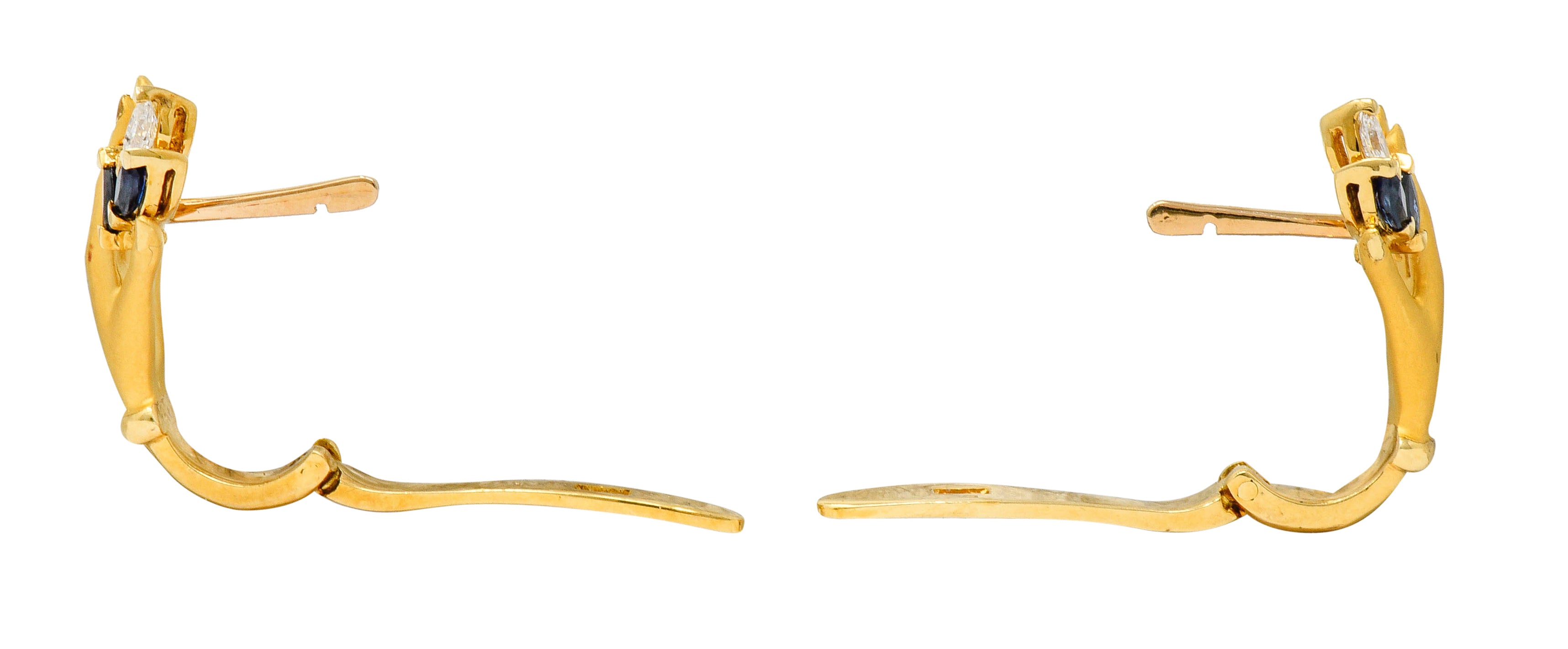 Carrera y Carrera Sapphire Diamond 18 Karat Gold Las Manos EarringsEarrings - Wilson's Estate Jewelry