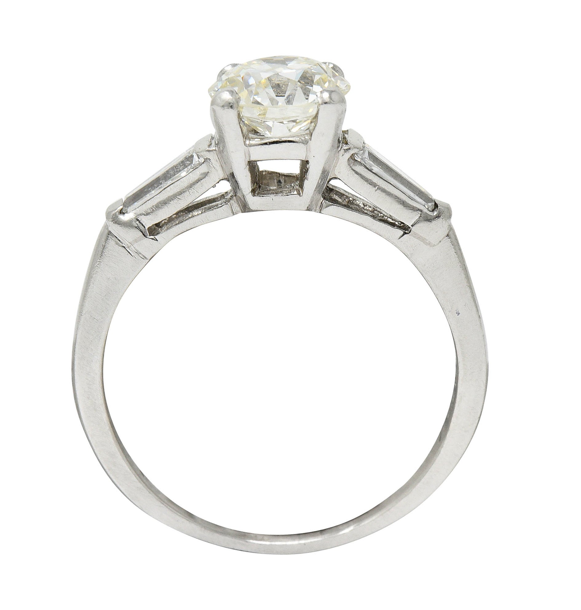 1950's Mid-Century 1.59 CTW Diamond Platinum Engagement Ring GIARing - Wilson's Estate Jewelry