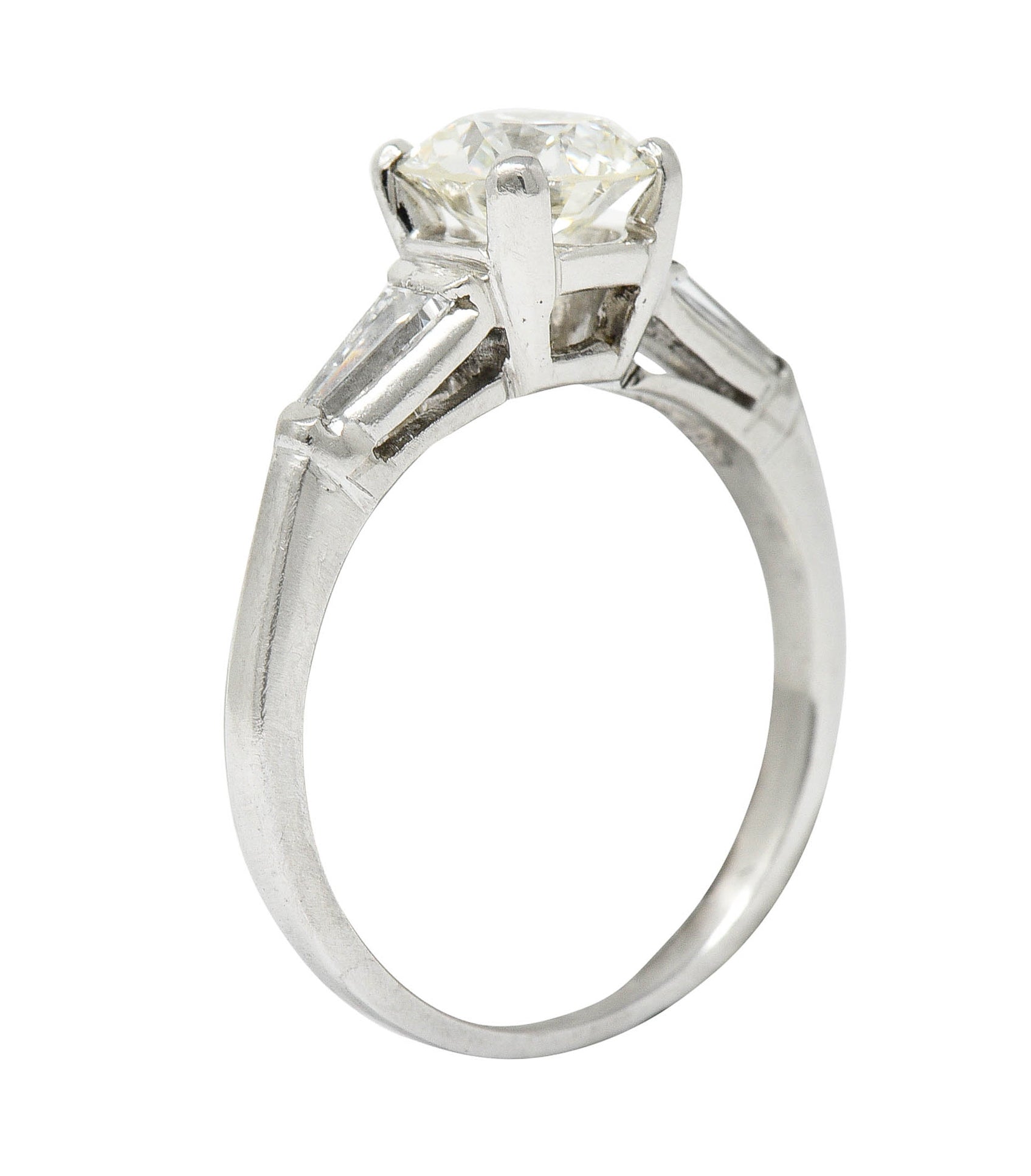 1950's Mid-Century 1.59 CTW Diamond Platinum Engagement Ring GIARing - Wilson's Estate Jewelry