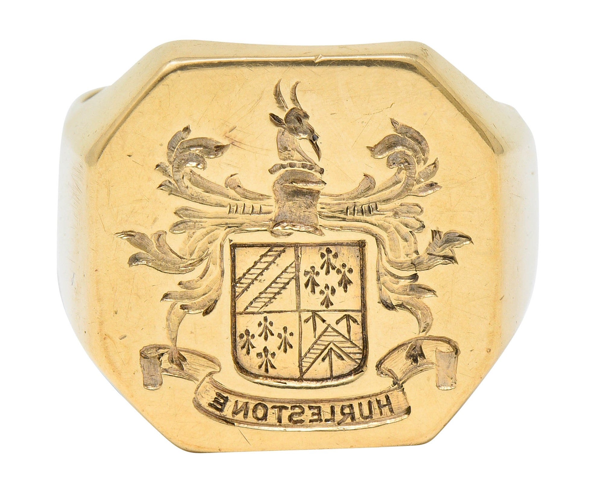 Victorian 14 Karat Gold Men's Heraldry Signet RingRing - Wilson's Estate Jewelry