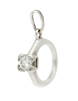 Retro 0.22 CTW Diamond Platinum Wedding Ring Set Charm - Wilson's Estate Jewelry