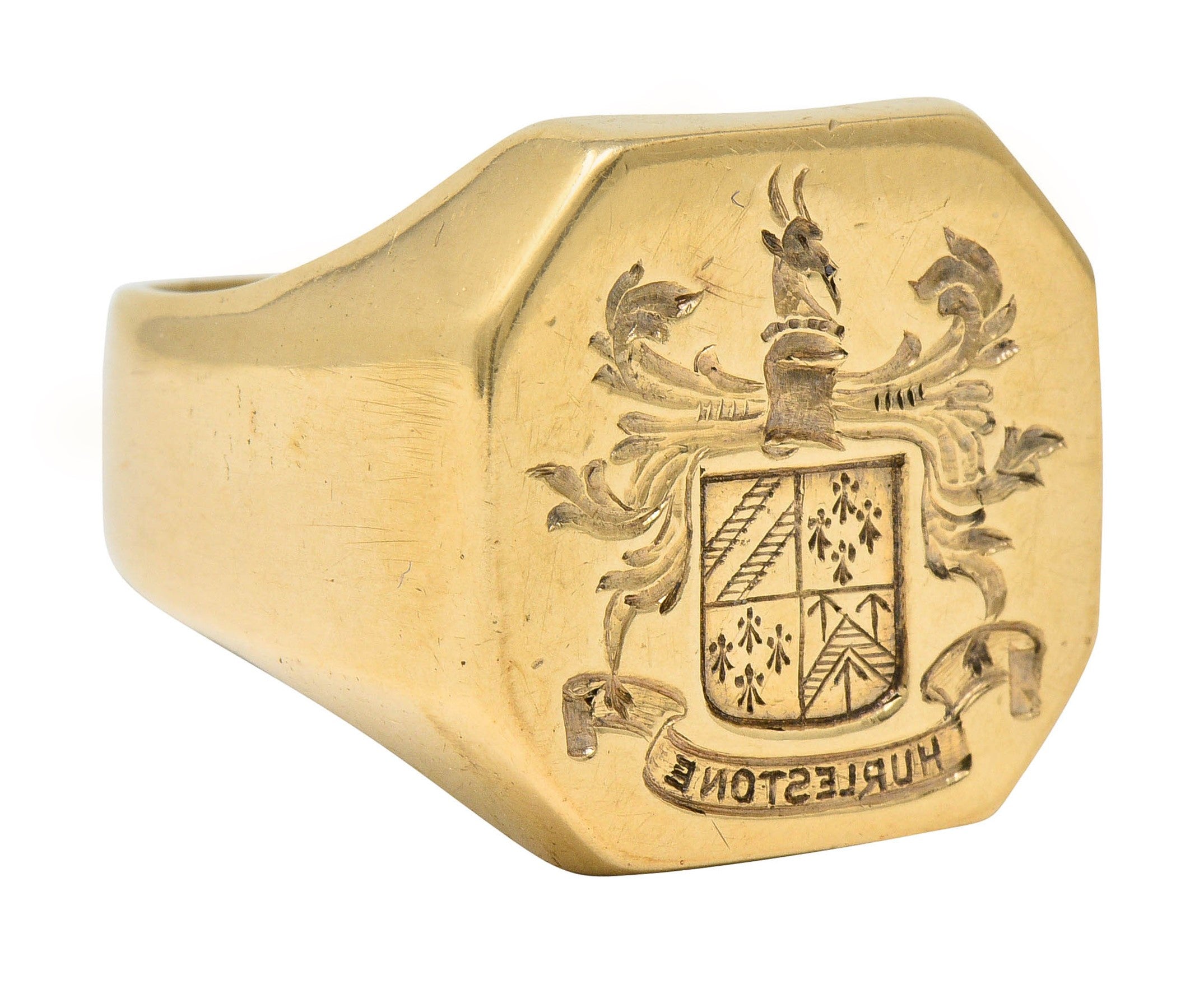 Victorian 14 Karat Gold Men's Heraldry Signet RingRing - Wilson's Estate Jewelry