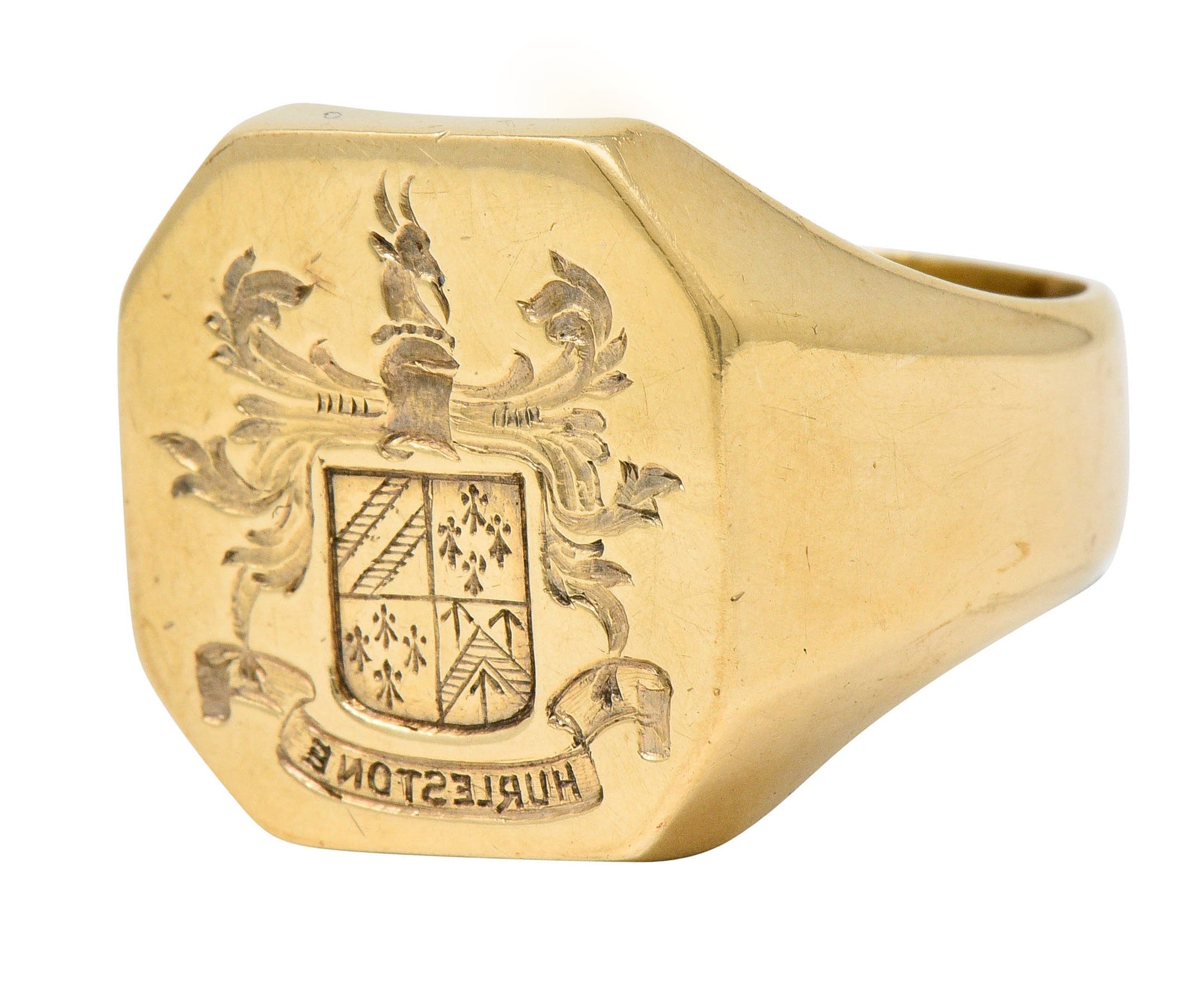 Victorian 14 Karat Gold Men's Heraldry Signet RingRing - Wilson's Estate Jewelry