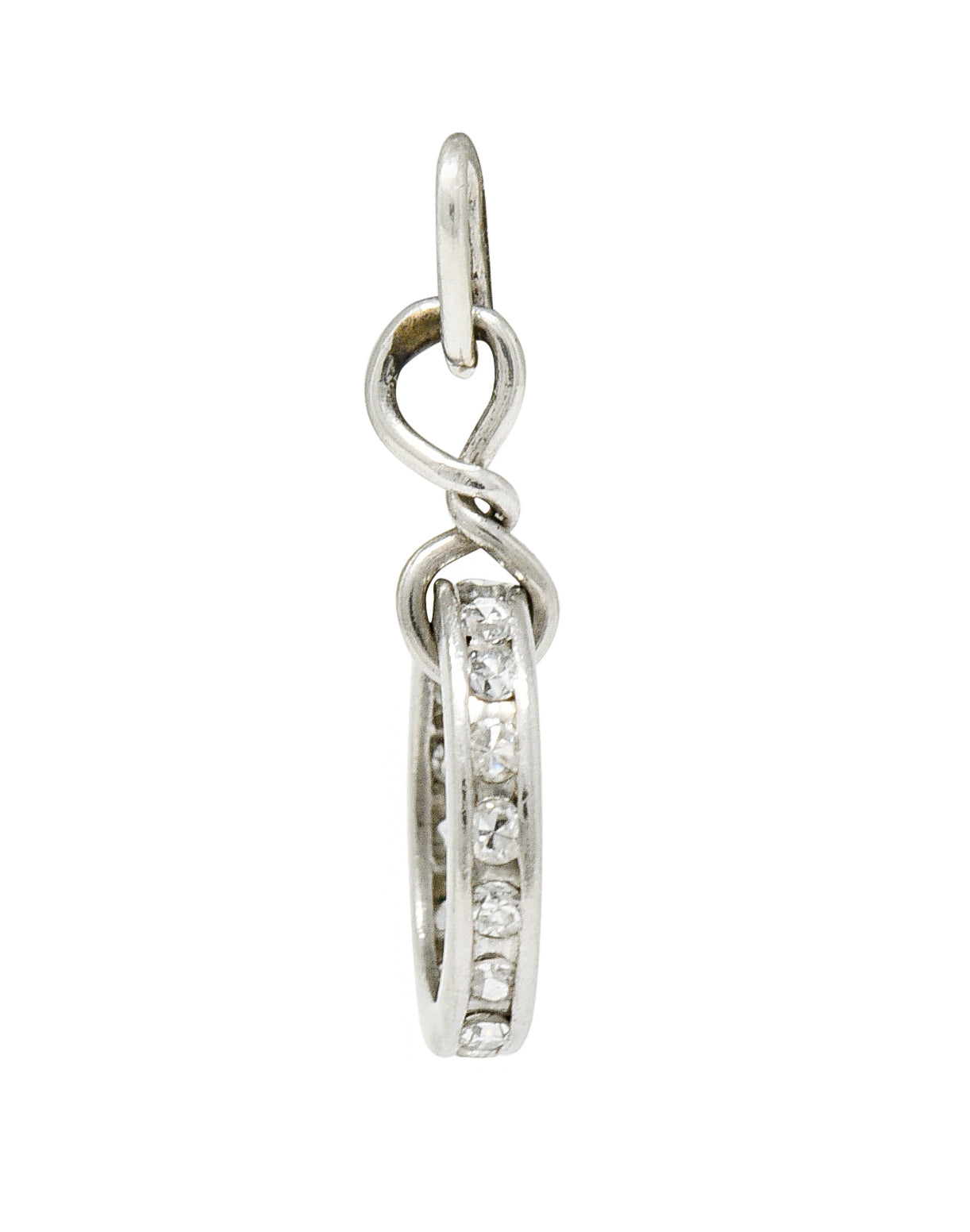 Retro 0.22 CTW Diamond Platinum Wedding Ring Set Charm - Wilson's Estate Jewelry