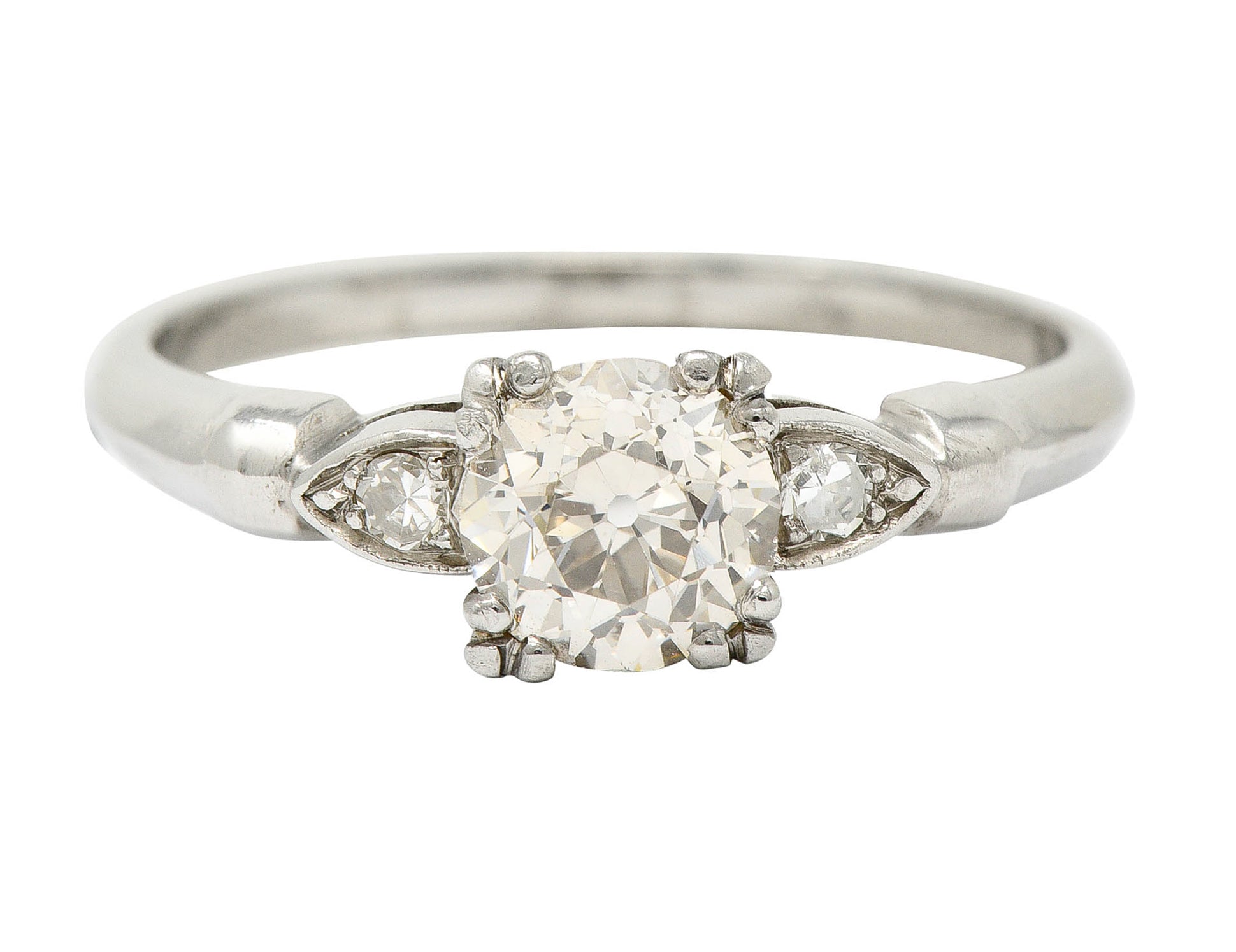 1940's Retro 1.10 CTW Diamond Palladium Engagement RingRing - Wilson's Estate Jewelry