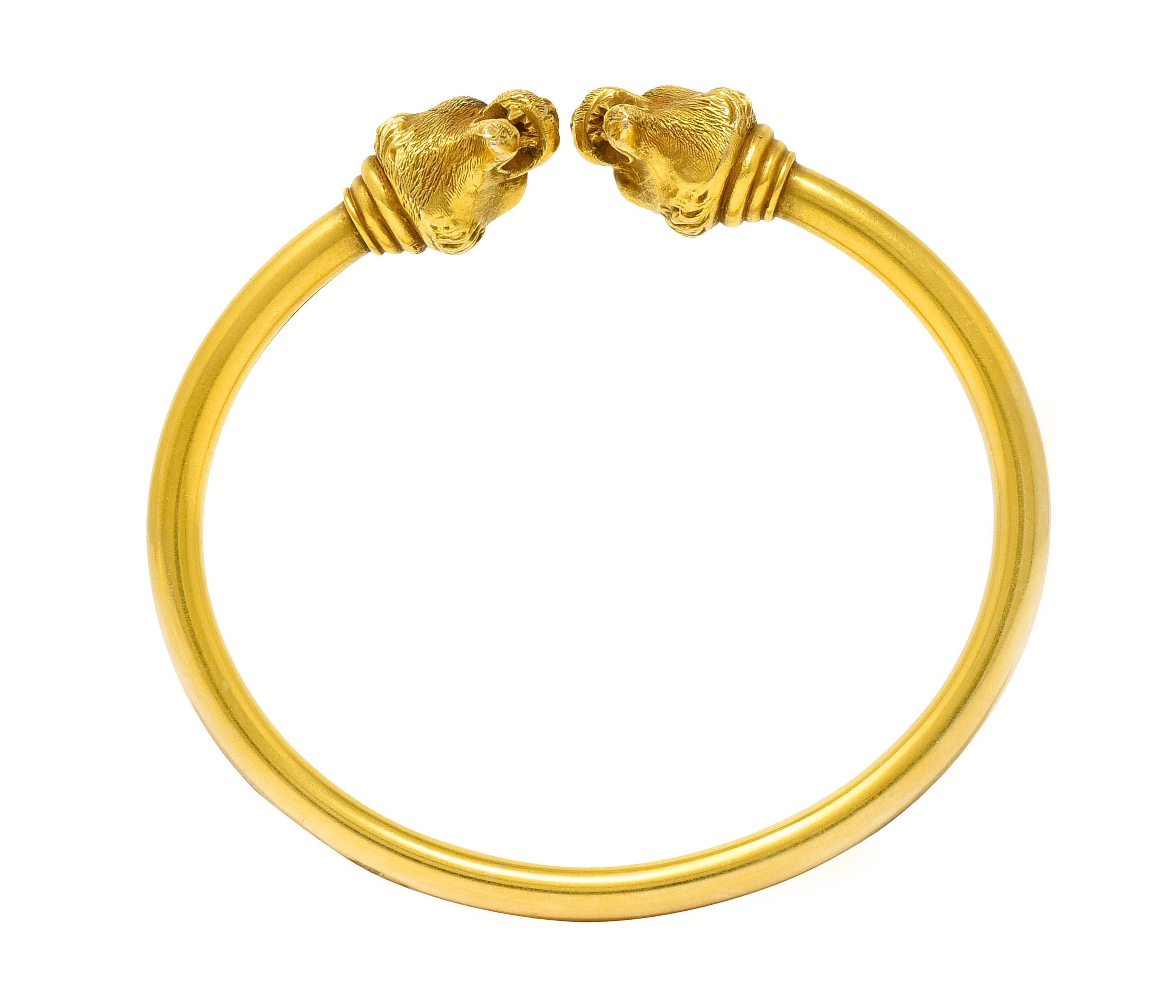 1900 Sloan & Co. Ruby 14 Karat Yellow Gold Lion Cuff Braceletbracelet - Wilson's Estate Jewelry