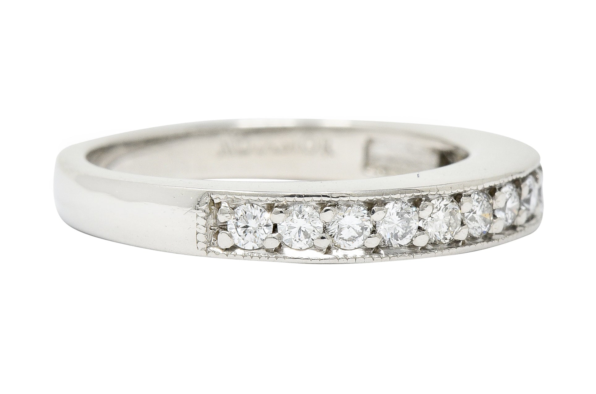 Contemporary 0.40 CTW Diamond Platinum Anniversary Band Ring - Wilson's Estate Jewelry