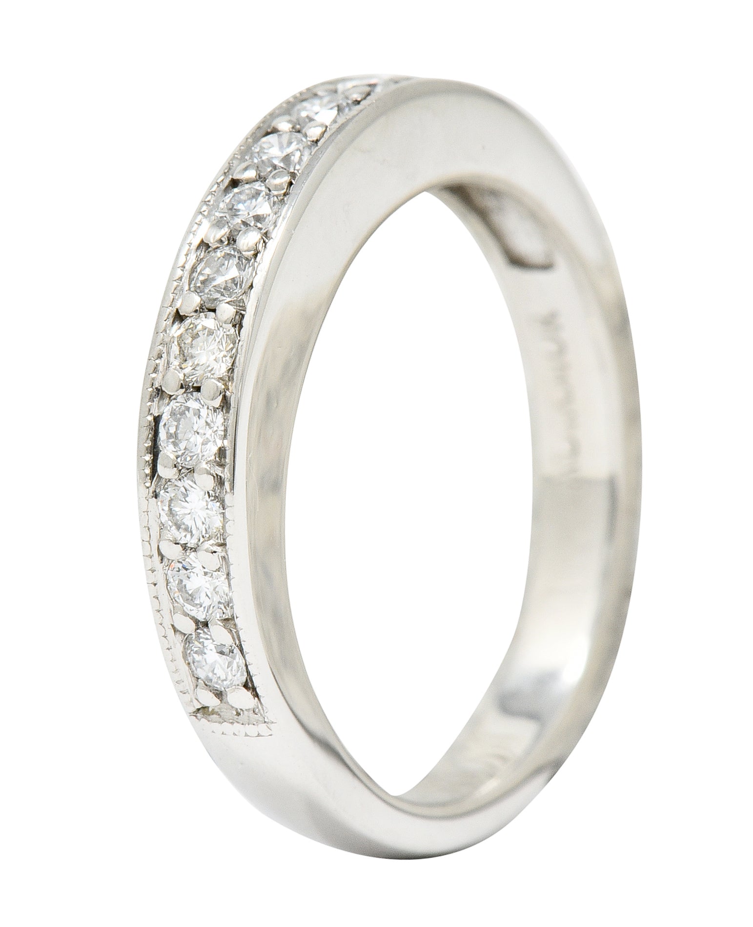 Contemporary 0.40 CTW Diamond Platinum Anniversary Band Ring - Wilson's Estate Jewelry