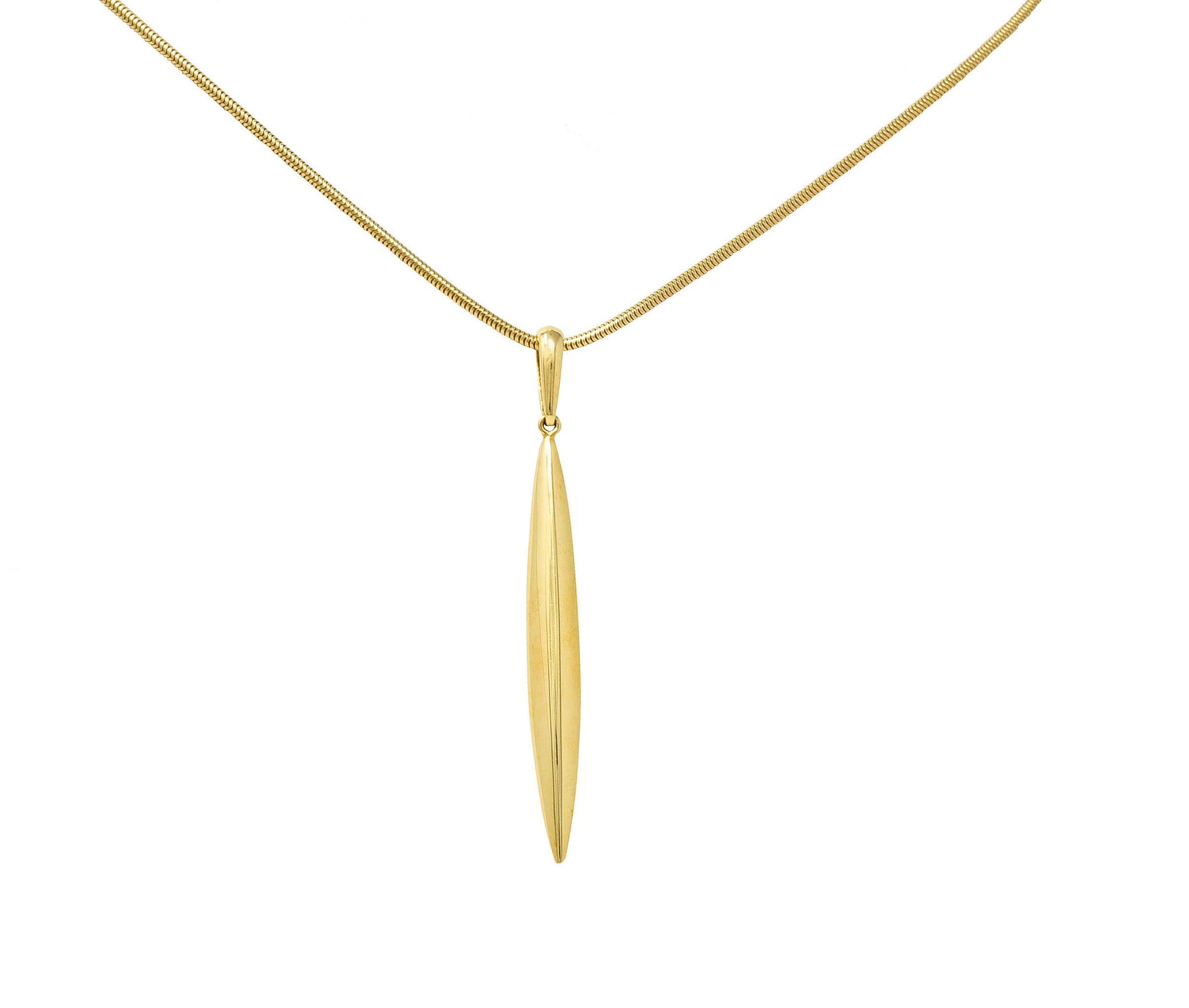 Tiffany & Co. 18 Karat Gold Feather Pendant NecklaceNecklace - Wilson's Estate Jewelry