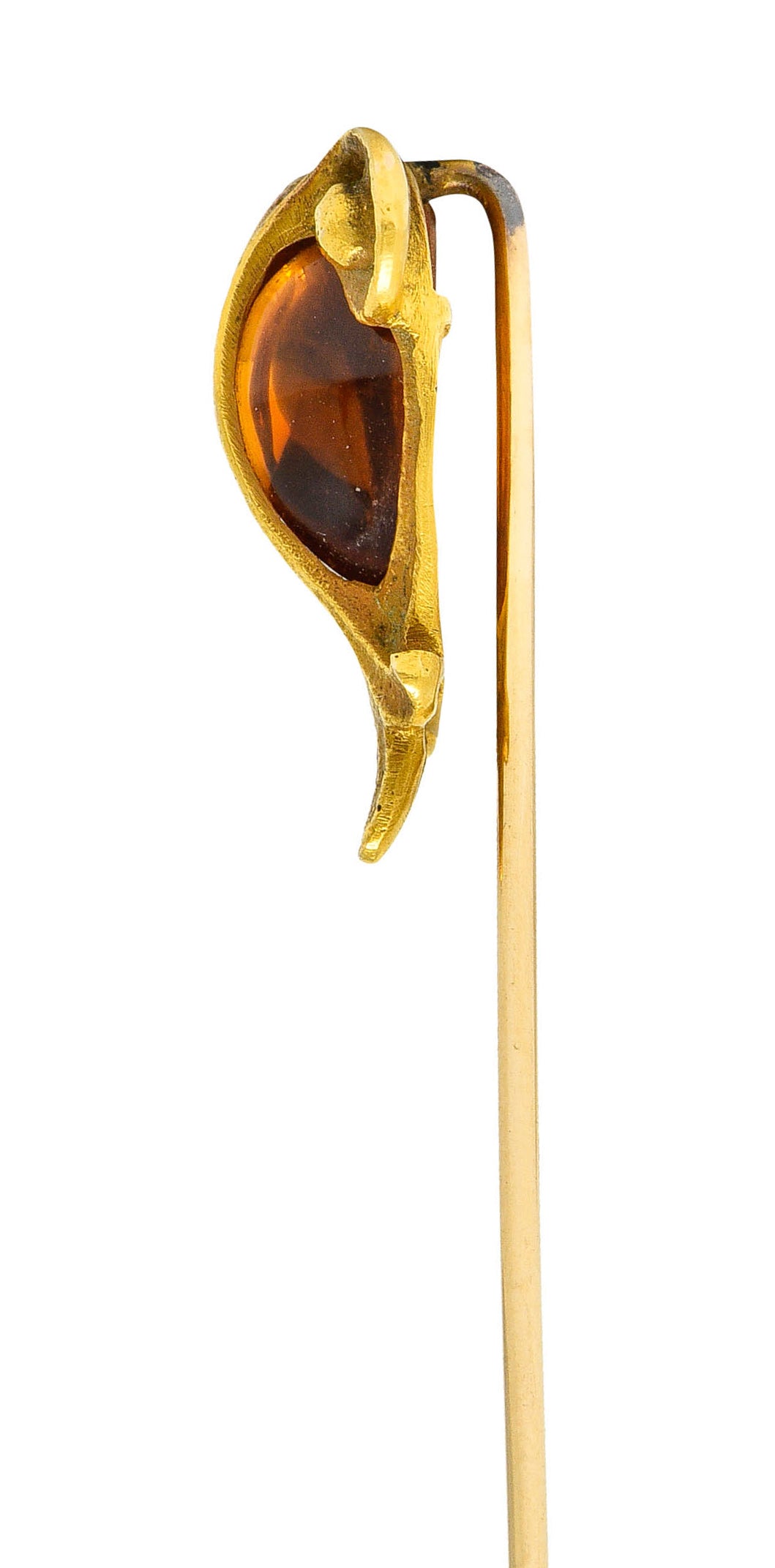 Art Nouveau Citrine Cabochon 18 Karat Gold Hellenistic StickpinStick Pin - Wilson's Estate Jewelry