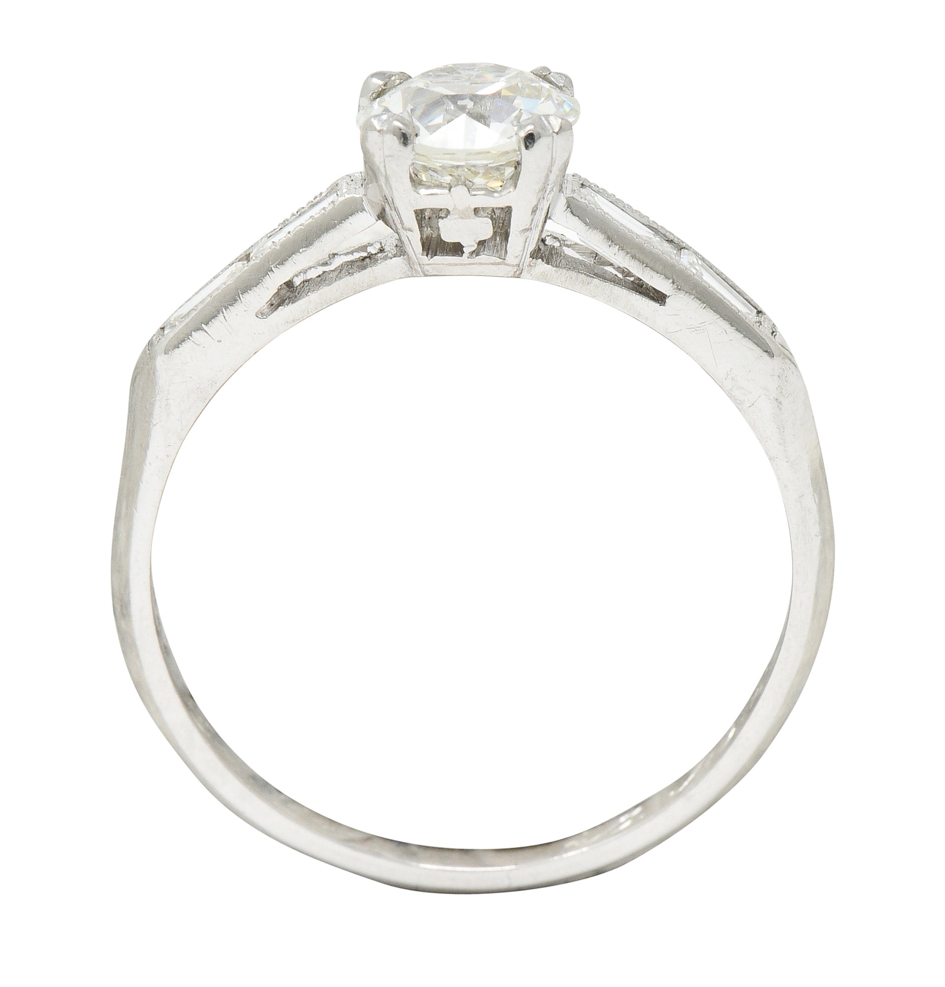 Art Deco 1.21 CTW Old European Cut Diamond Platinum Engagement Ring GIA - Wilson's Estate Jewelry