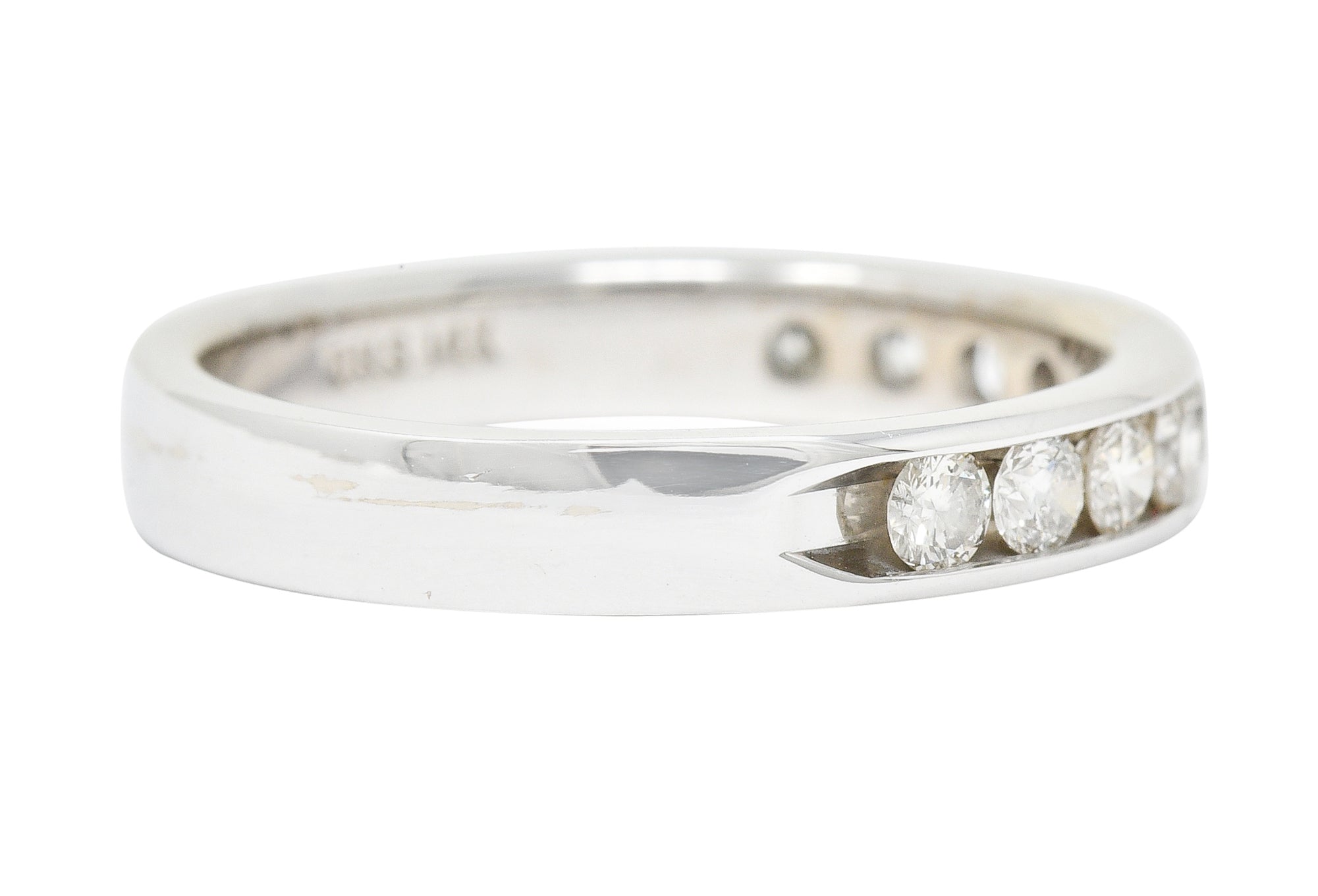 Contemporary 0.50 CTW Diamond 14 Karat White Gold Channel Band Ring - Wilson's Estate Jewelry